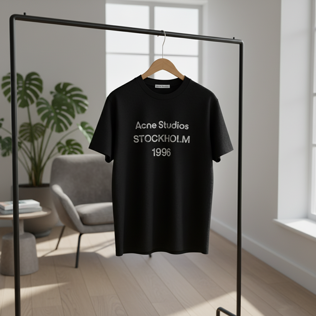 Acne Studios Black Stockholm 1996 Unisex Cotton T-Shirt