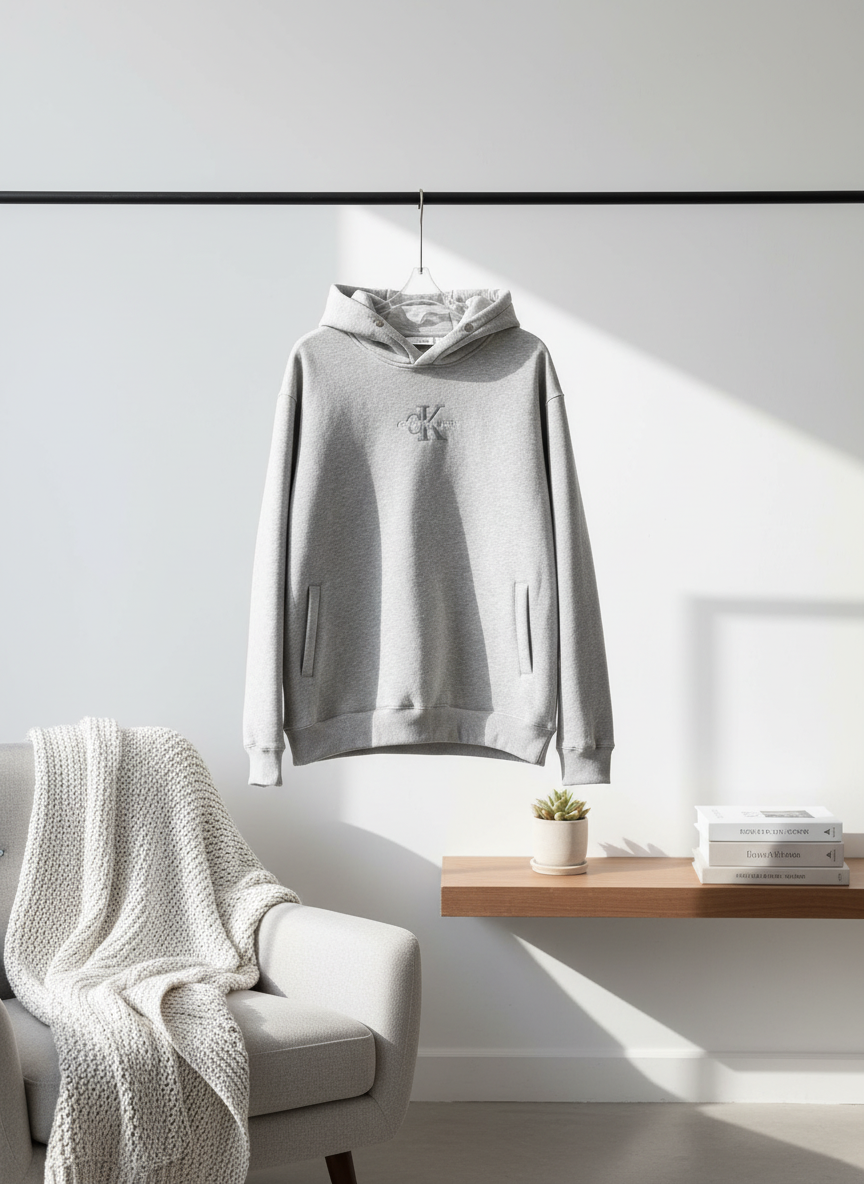 Calvin Klein Men’s Classic Logo Cotton Blend Hoodie