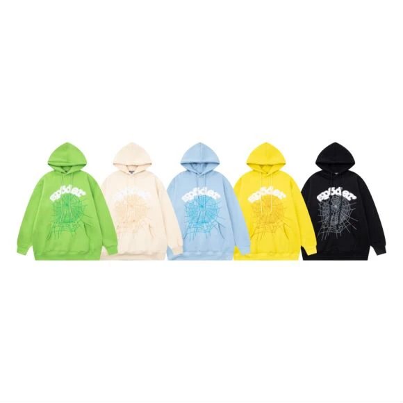 SP5DER Green Web Graphic Unisex Cotton Hoodie