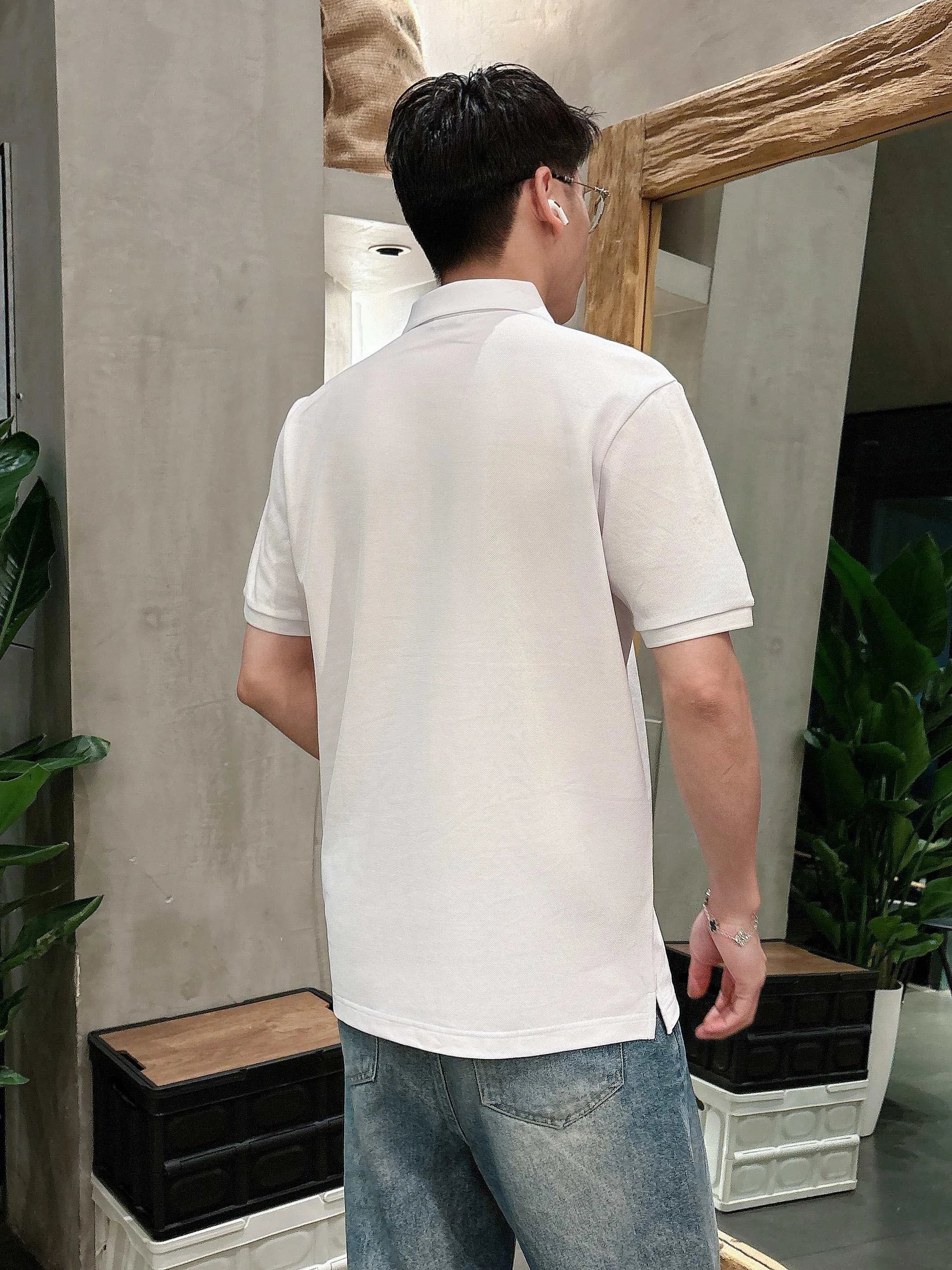 Burberry Men’s Classic White Cotton Polo Shirt