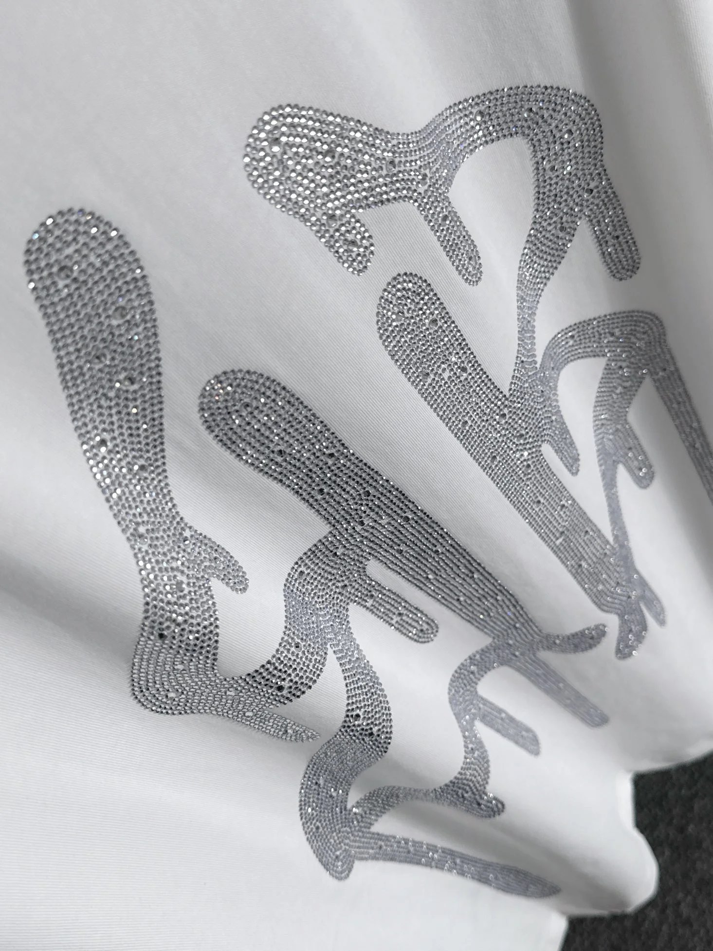 Balenciaga Distressed Logo Unisex Cotton T-Shirt White