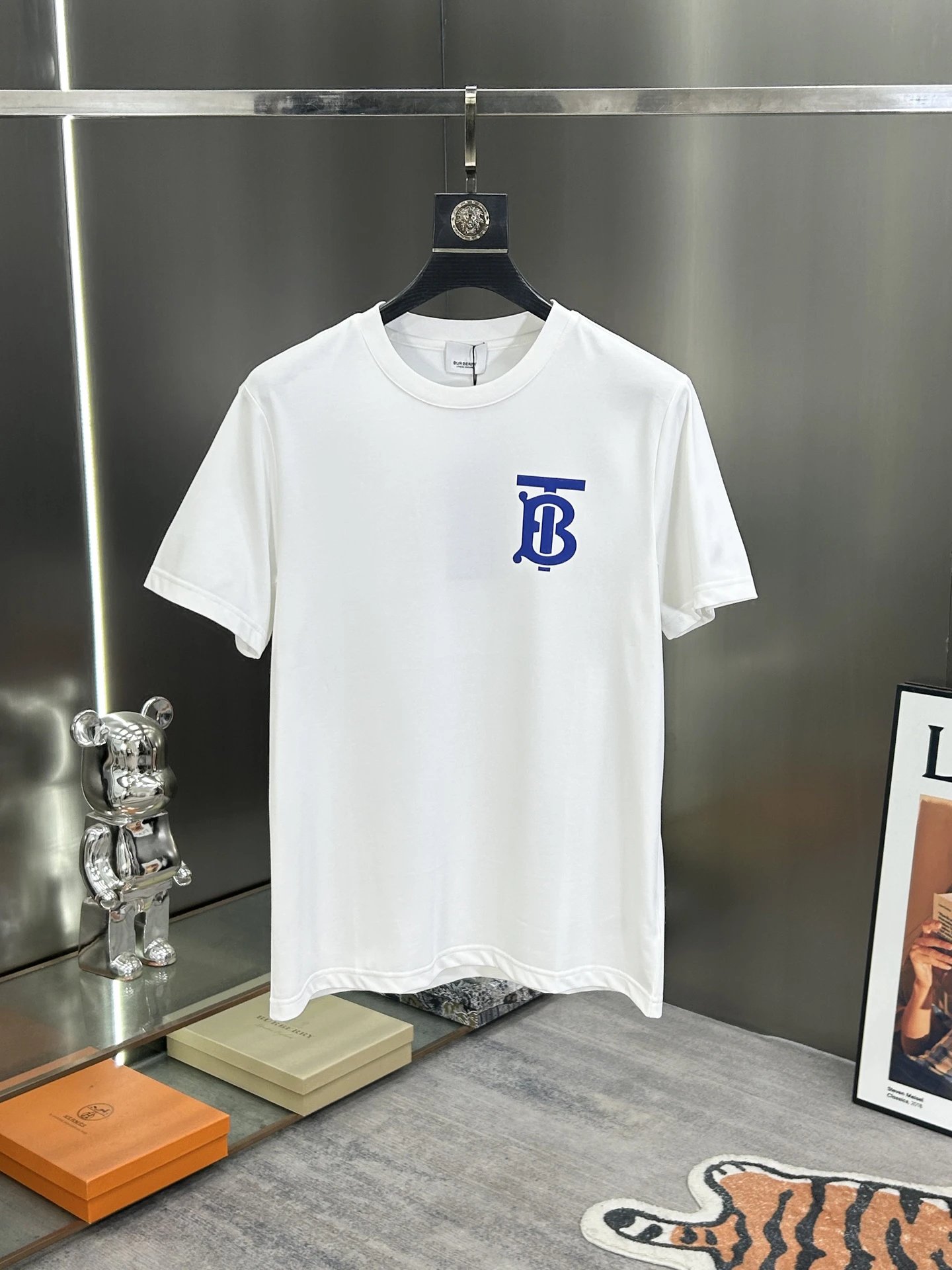 Burberry TB Monogram Cotton T-Shirt White Black