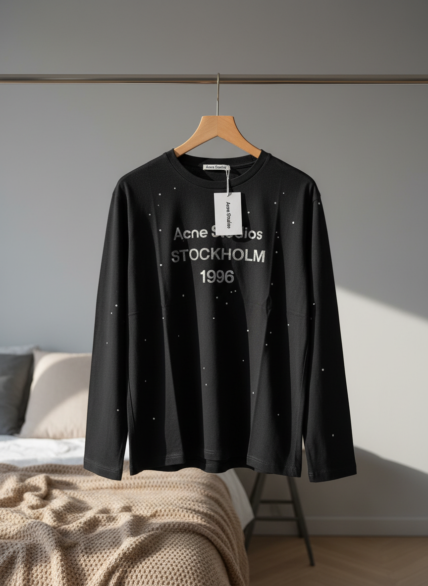 Acne Studios Stockholm 1996 Black Cotton Hoodie