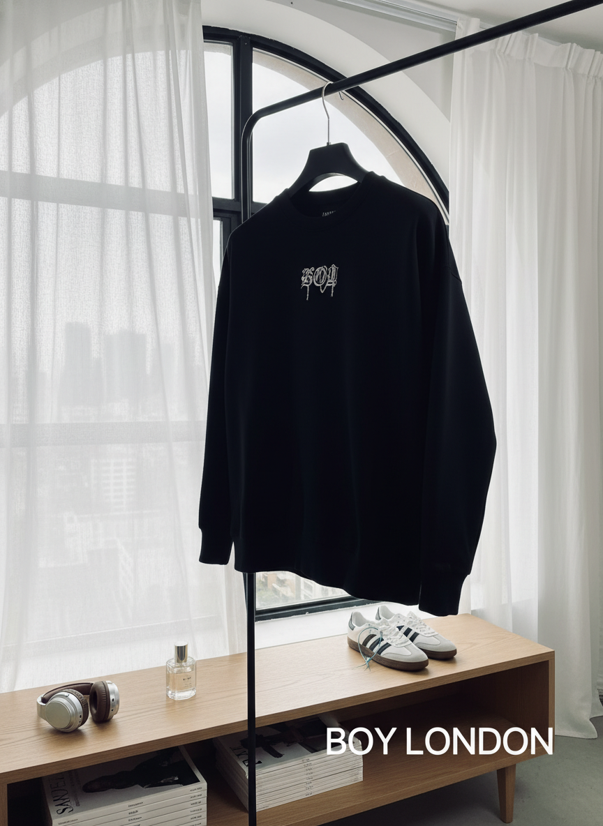 BOY LONDON Black Cotton Unisex Street Sweatshirt