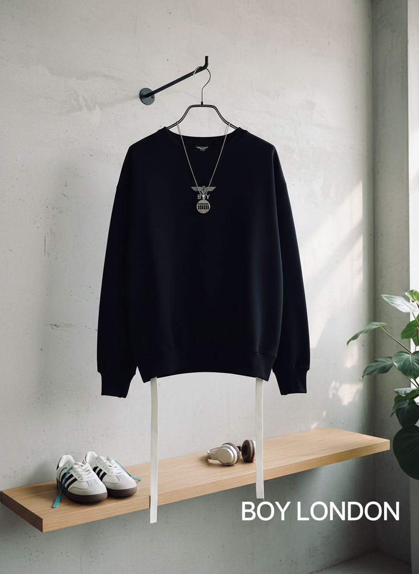 BOY LONDON Wing Logo Black Cotton Unisex Sweatshirt