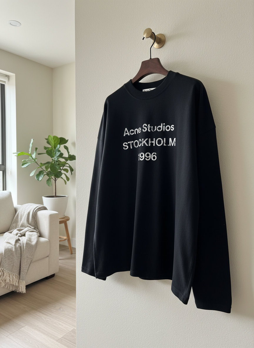 Acne Studios Stockholm 1996 Black Cotton Hoodie