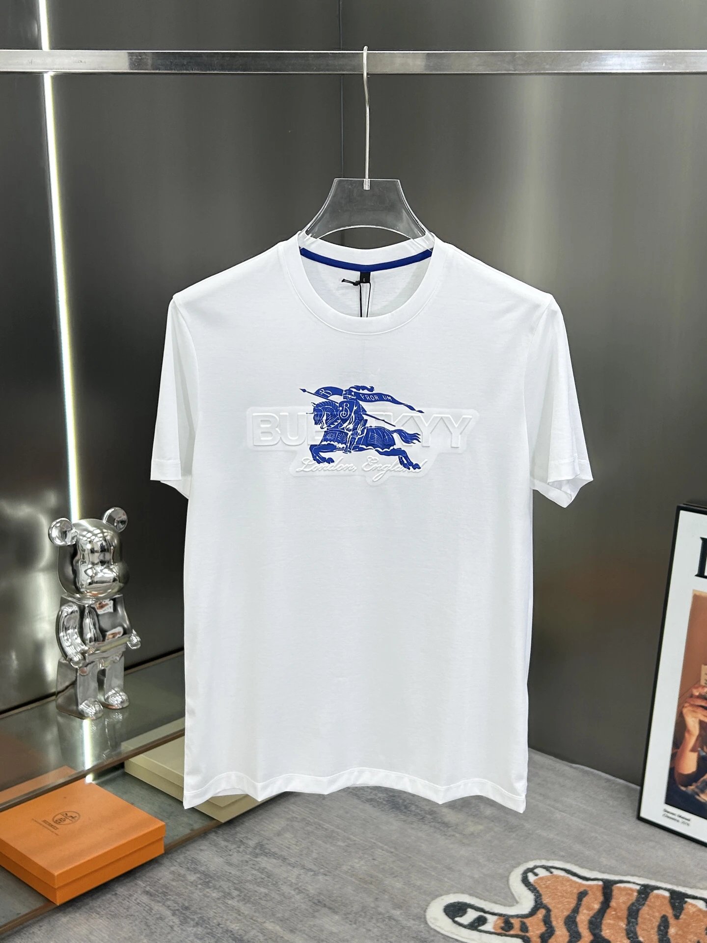 Burberry Cotton Equestrian Logo Short Sleeve T-Shirt