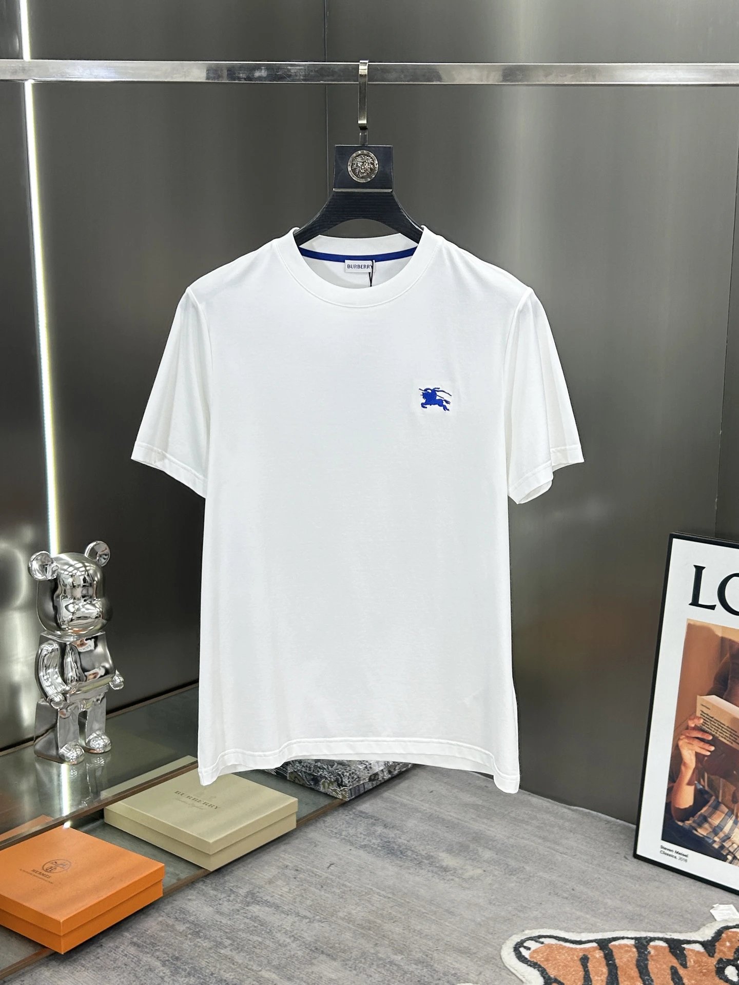 Burberry Blue Logo Cotton Luxury T-Shirts