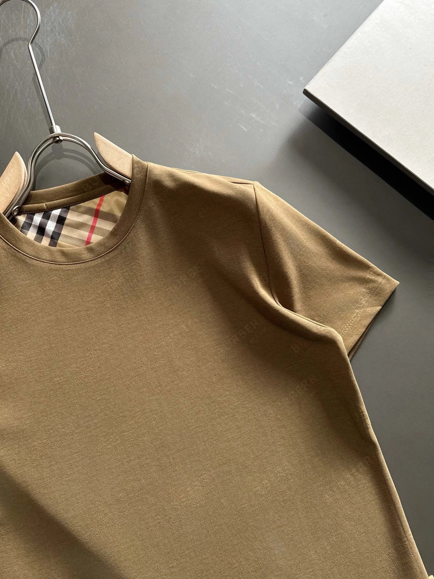 Burberry Classic Cotton Check Collar Men T-Shirt