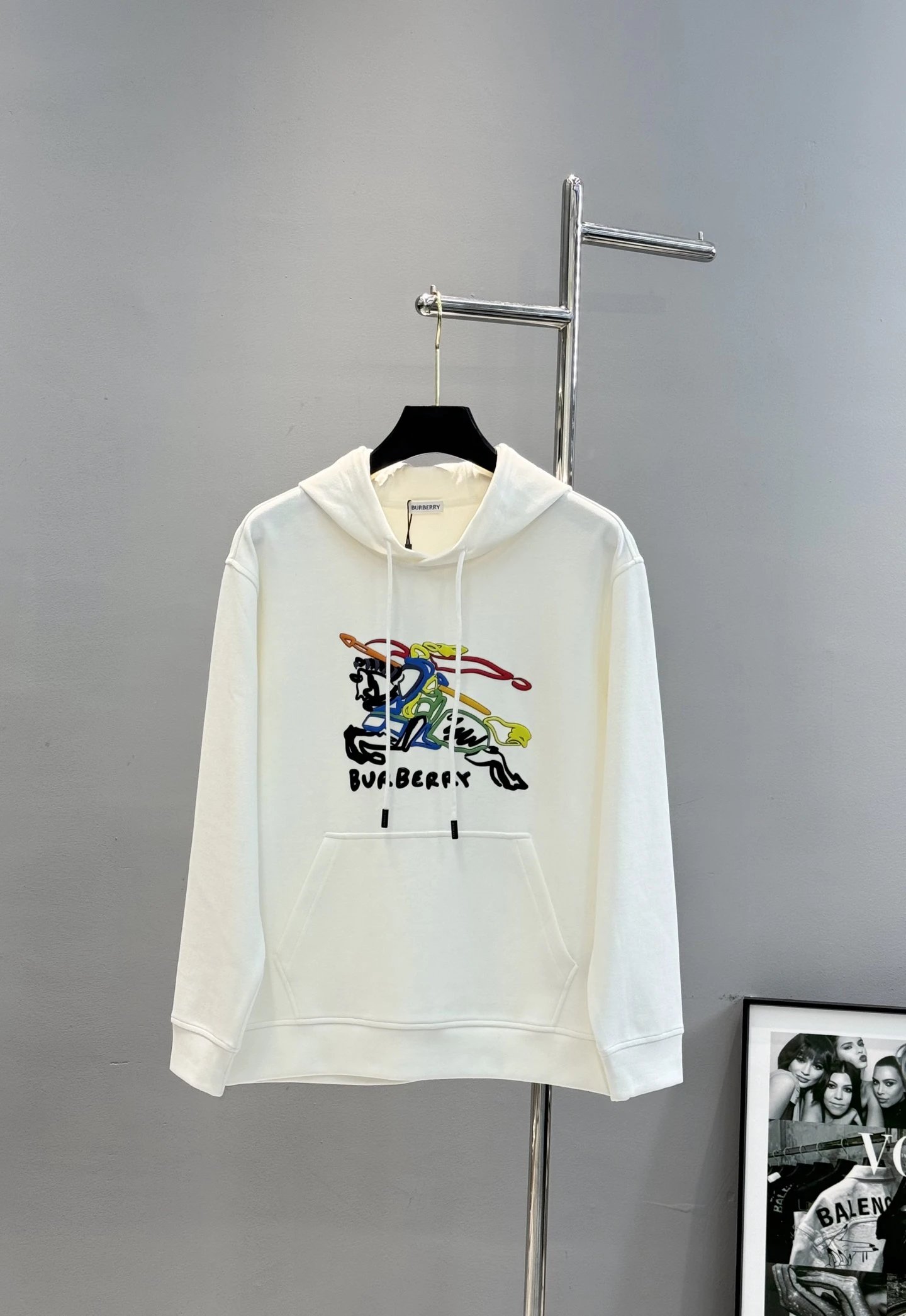 Burberry Men Hoodie Colorful Horse Logo Sweatshirt