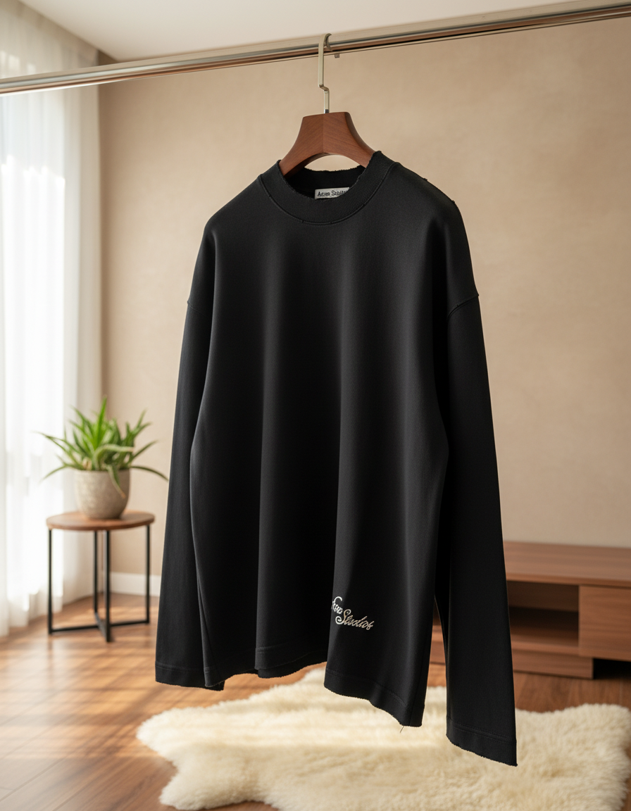 Acne Studios Black Cotton Logo Hoodie