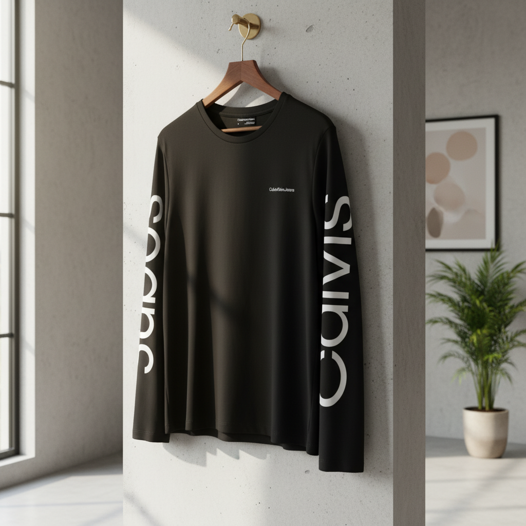 Calvin Klein Jeans Black Logo Long Sleeve Hoodie