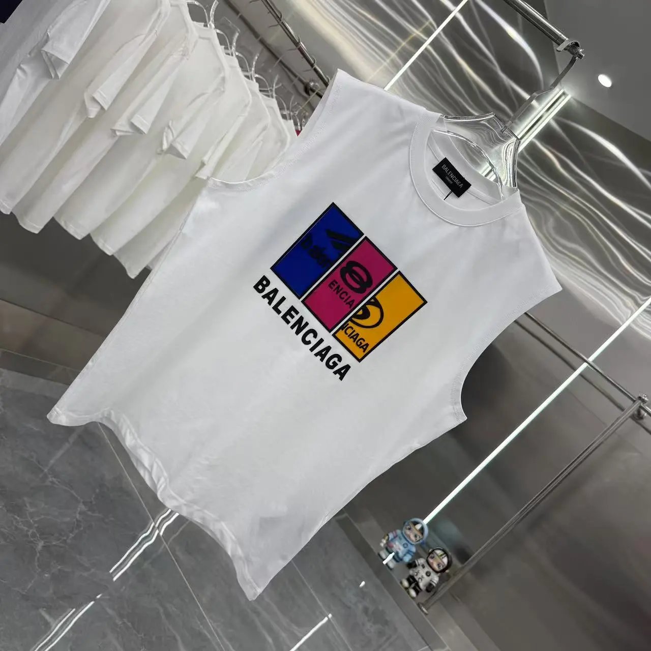 Balenciaga Sleeveless T-Shirt Premium Cotton Streetwear Top