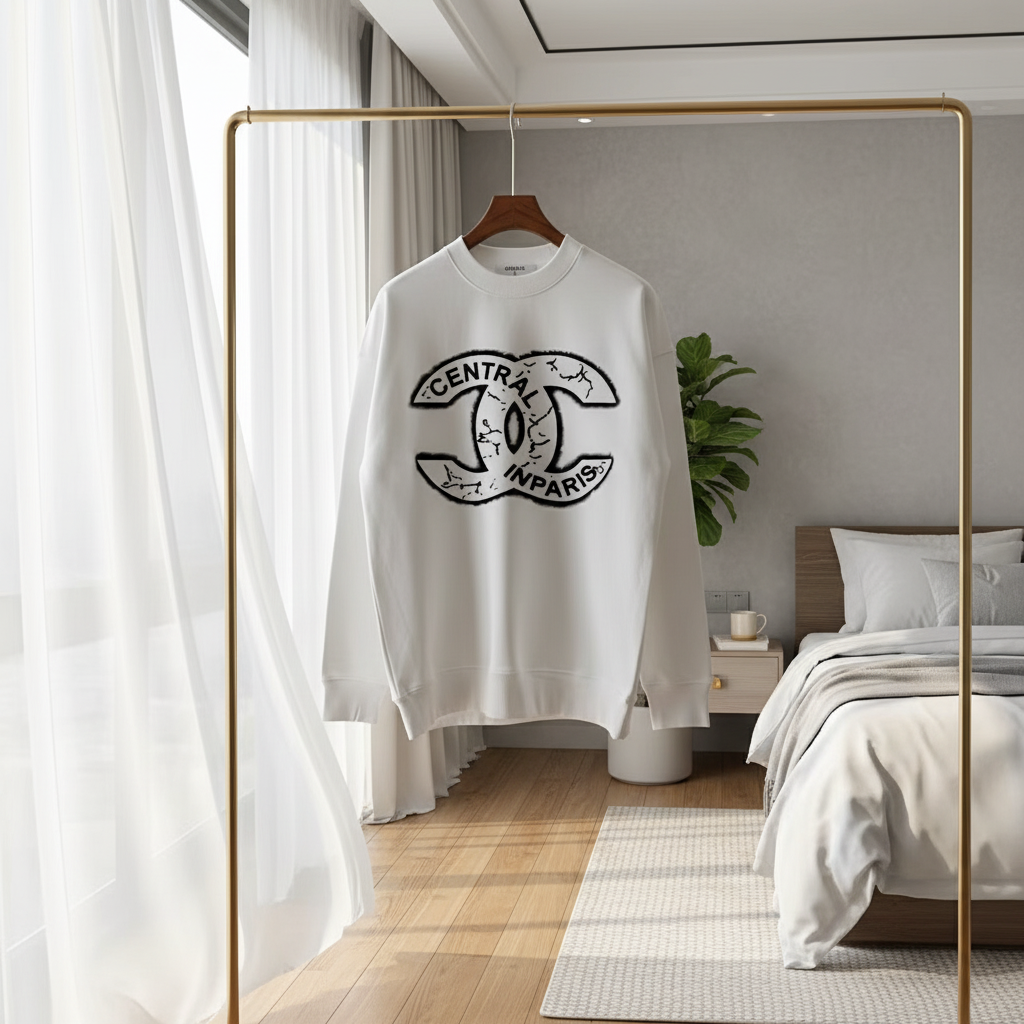 Unisex White Graphic Sweatshirt Casual Streetwear Top