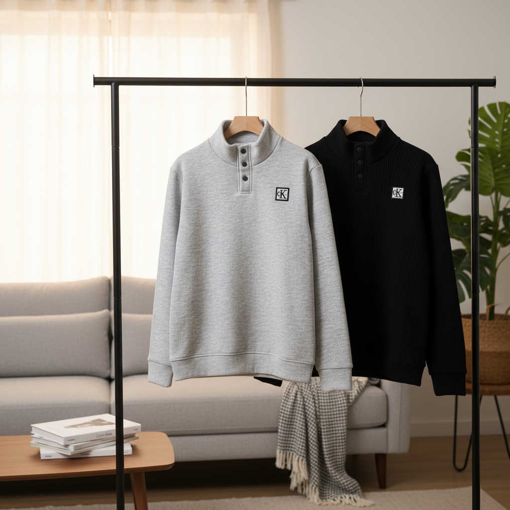 Calvin Klein Men’s Logo Pullover Hoodie Black Gray
