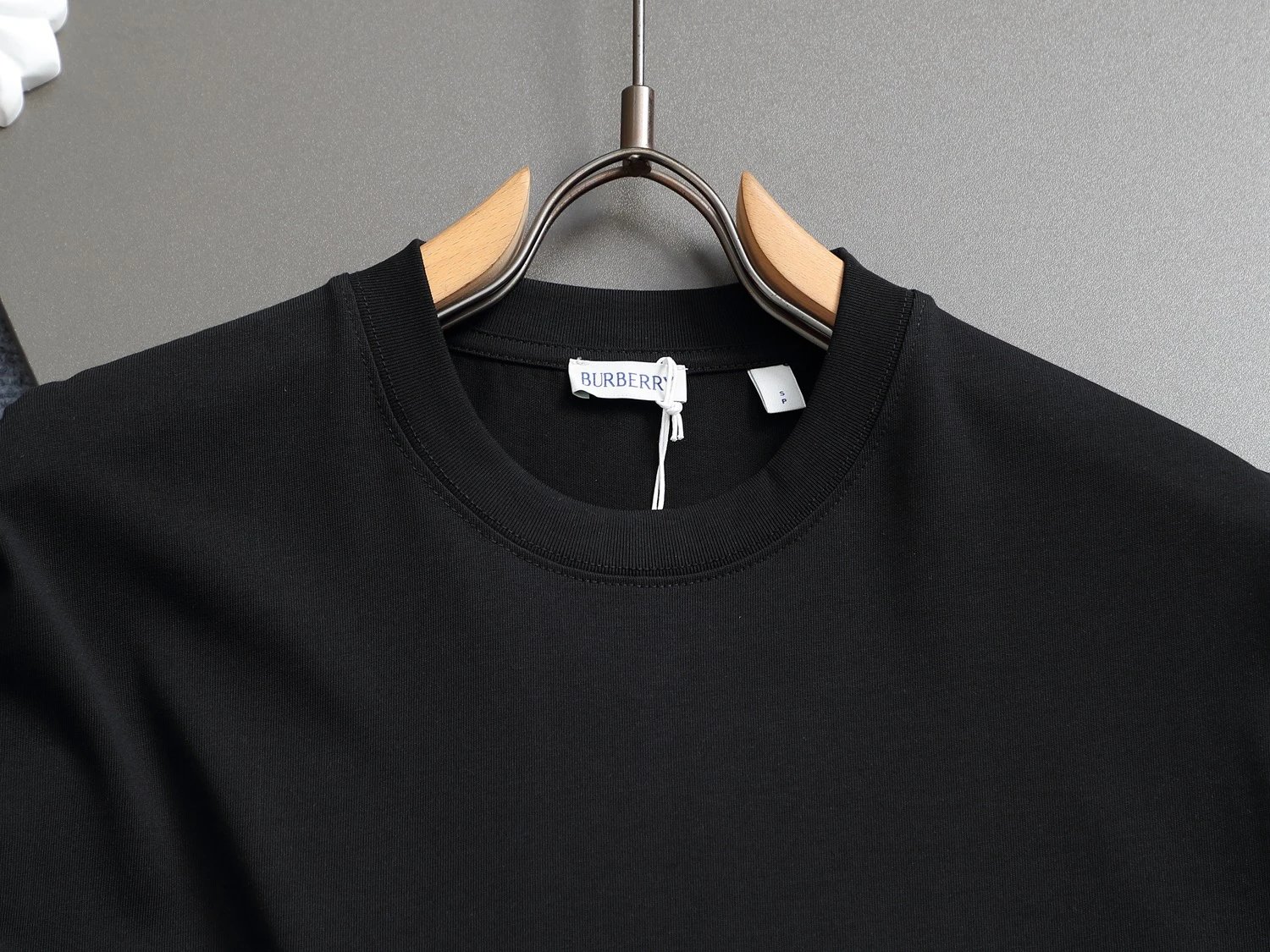 Burberry Men’s Black Cotton Check Patch T-Shirt