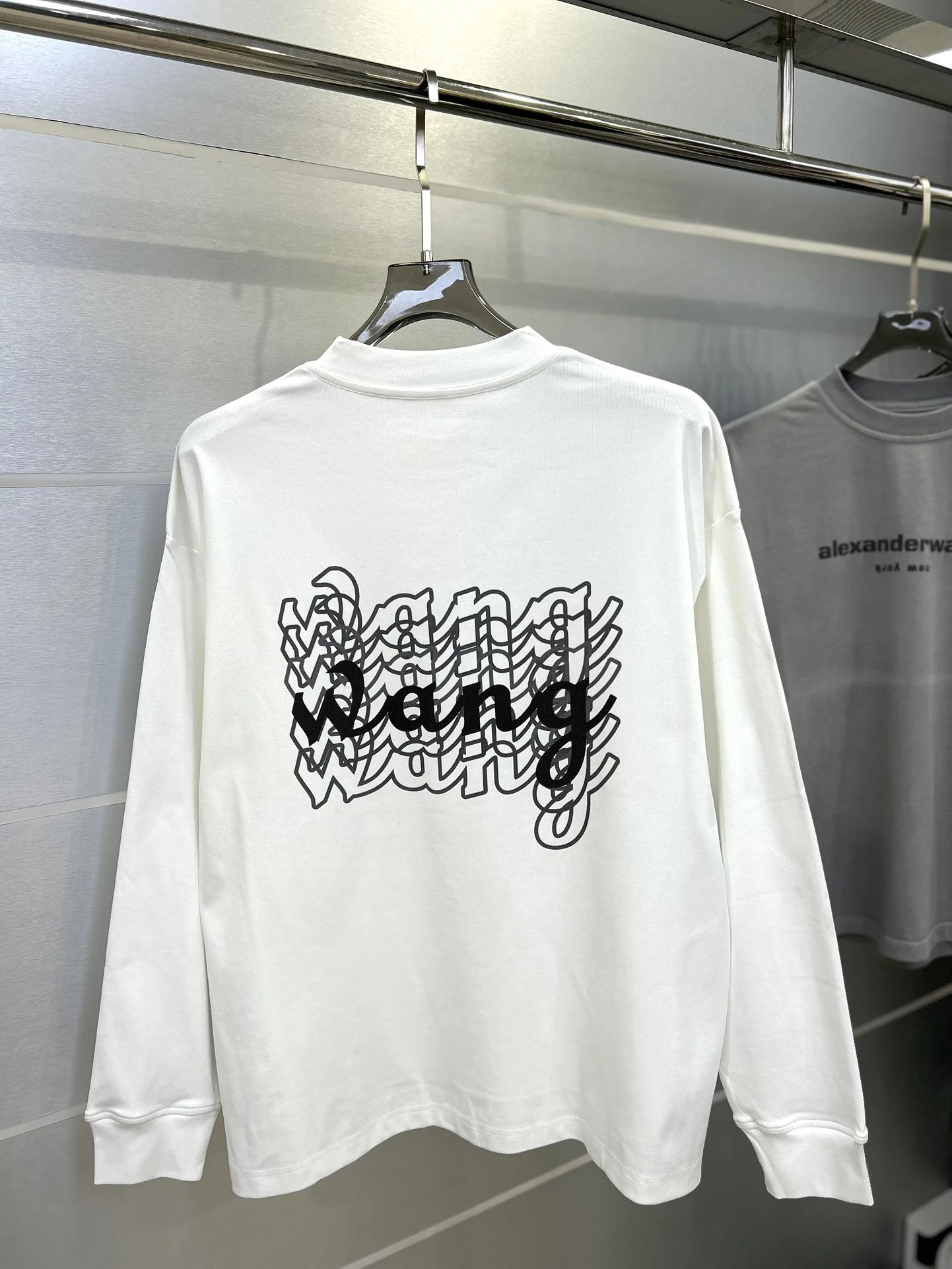 Alexander Wang White Oversized Embroidered Logo Hoodie