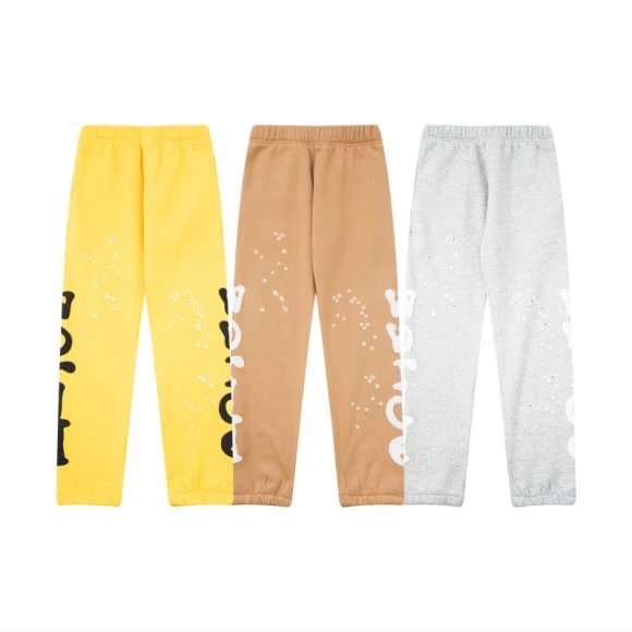 SP5DER Yellow Spider Print Unisex Cotton Jogger Pants