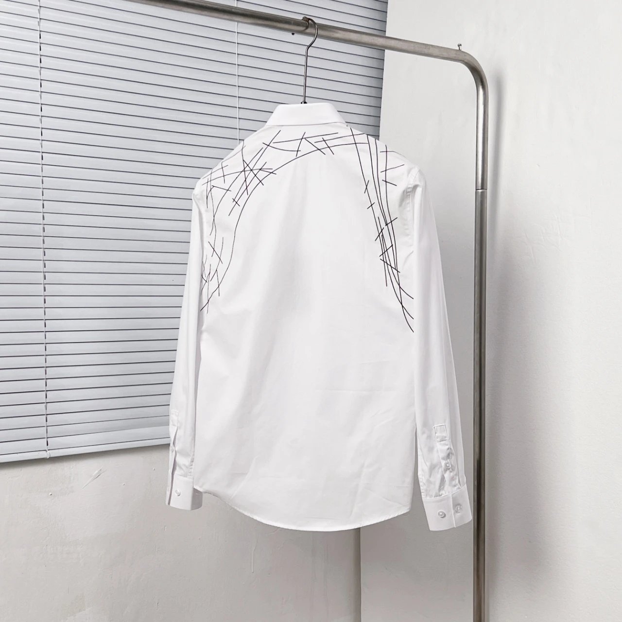 Alexander Wang White Embroidered Cotton Long Sleeve Shirt