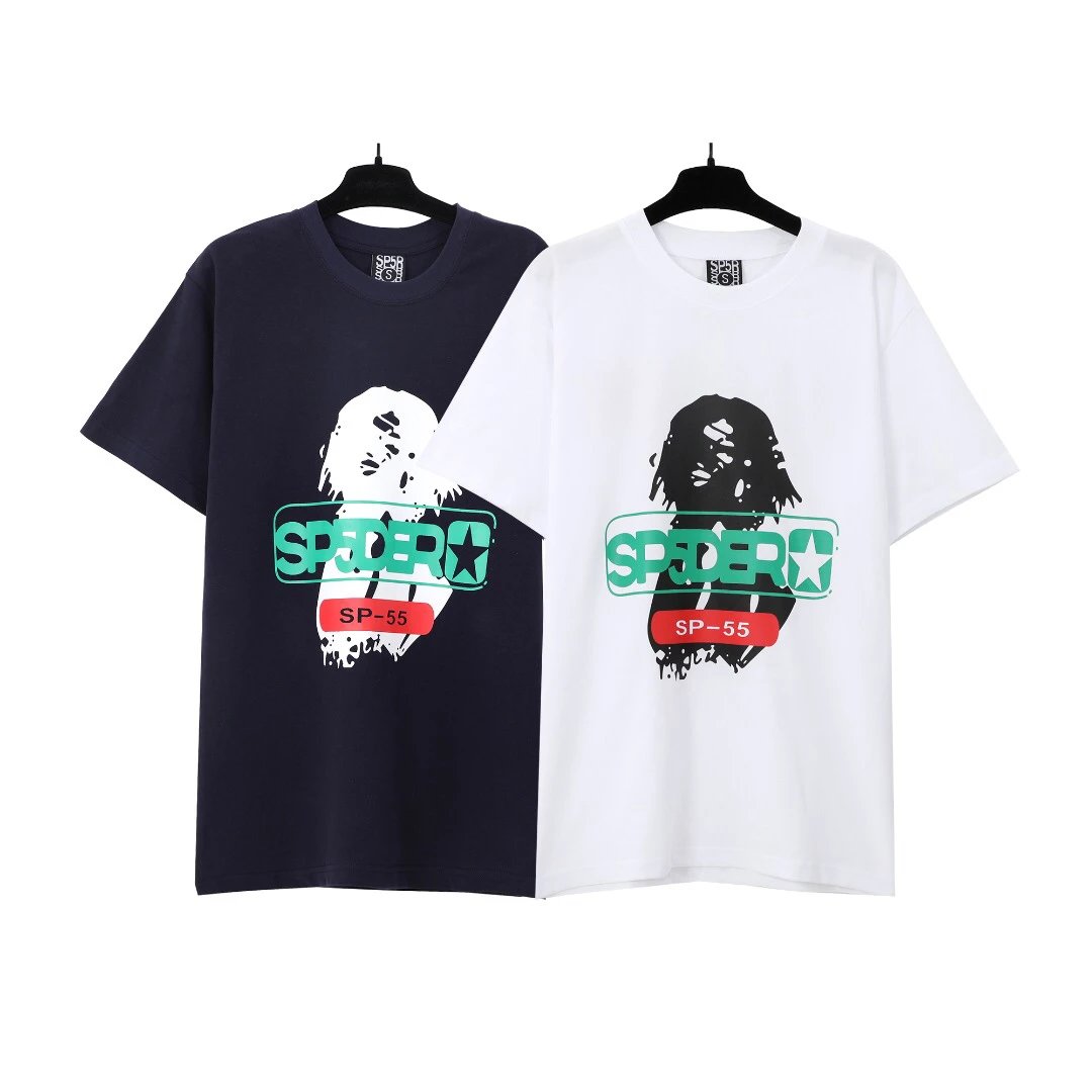 SP5DER SP-55 Navy Graphic Streetwear T-Shirt