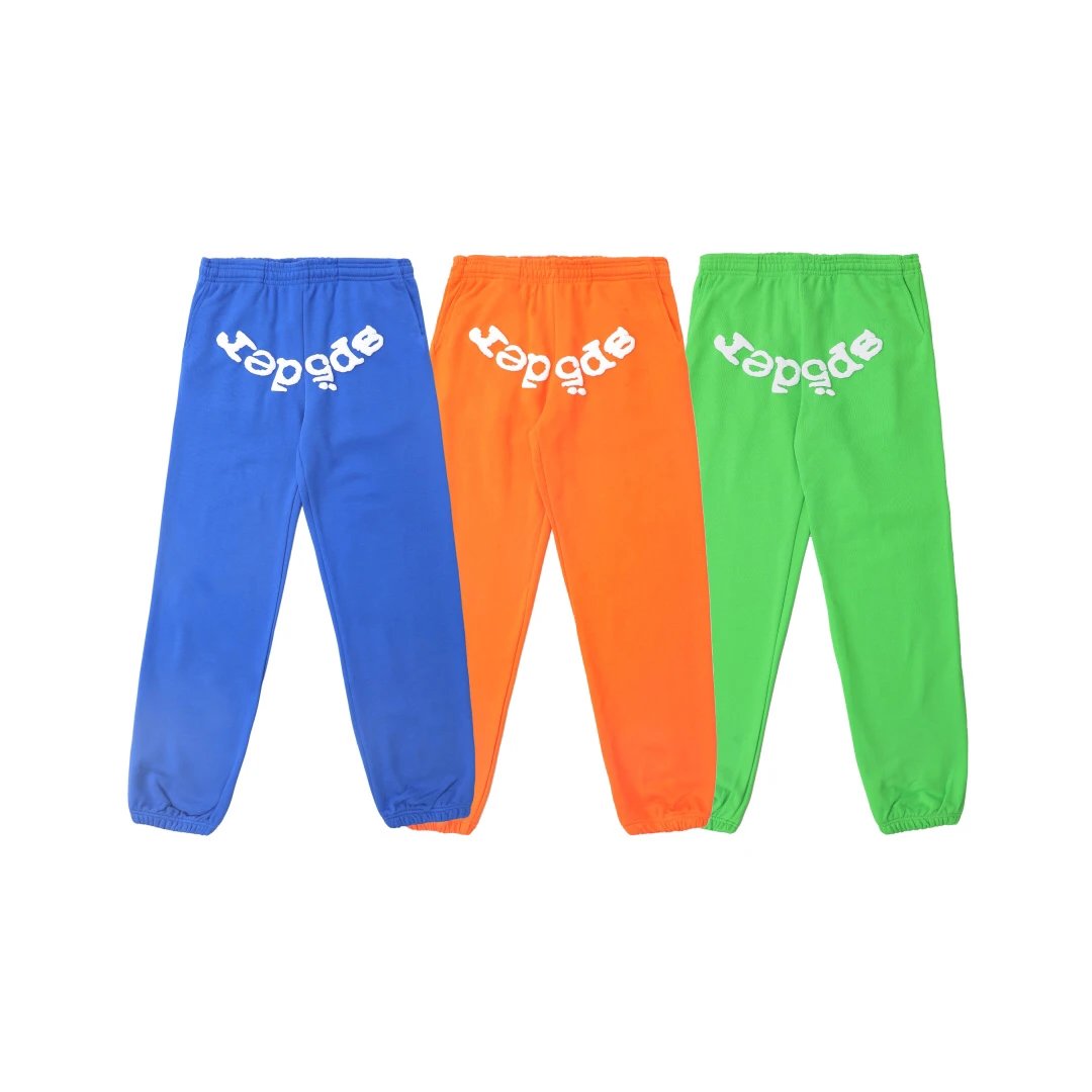 SP5DER Blue Unisex Streetwear Jogger Pants