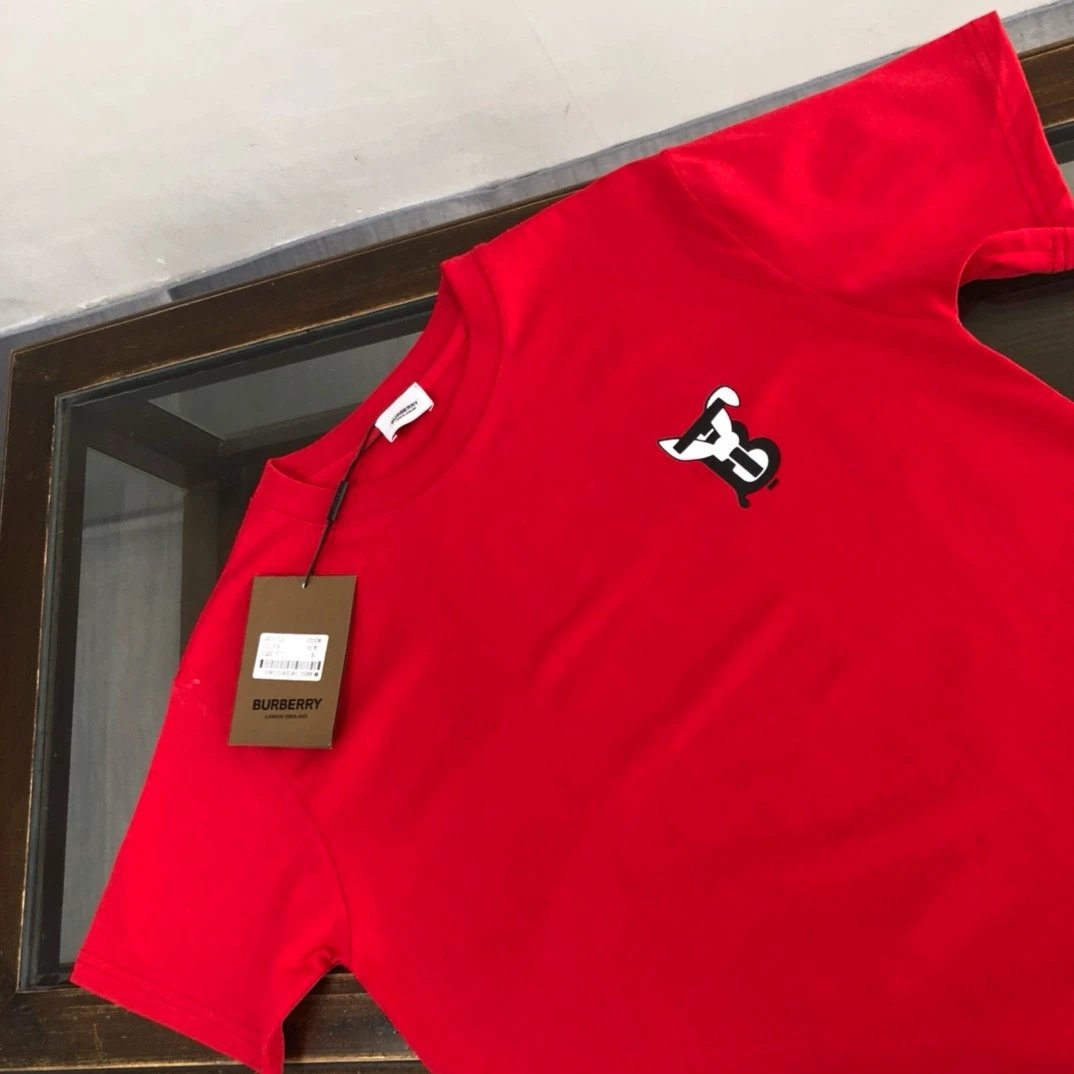 Burberry Red Logo Cotton Casual T-Shirt