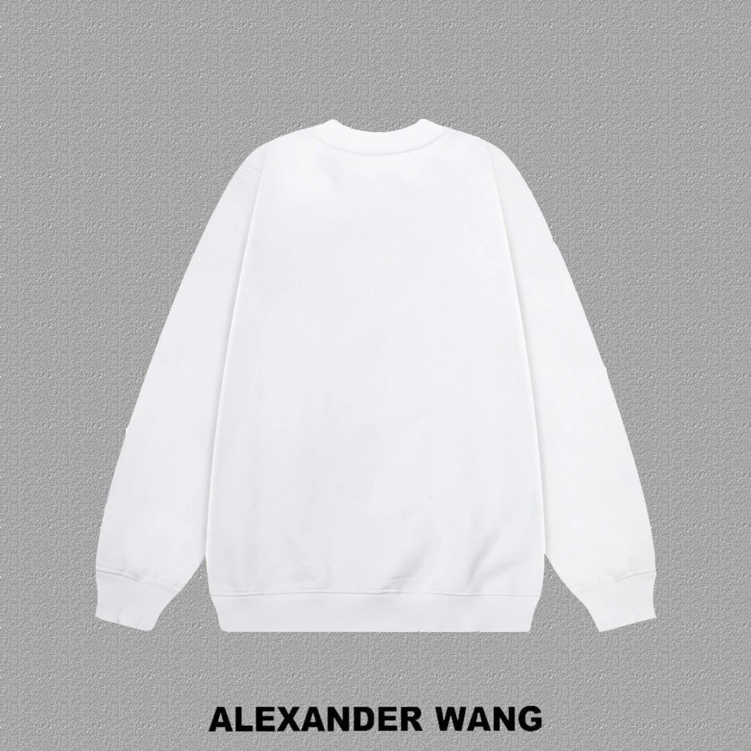 Alexander Wang Unisex White Hoodie Blue Logo