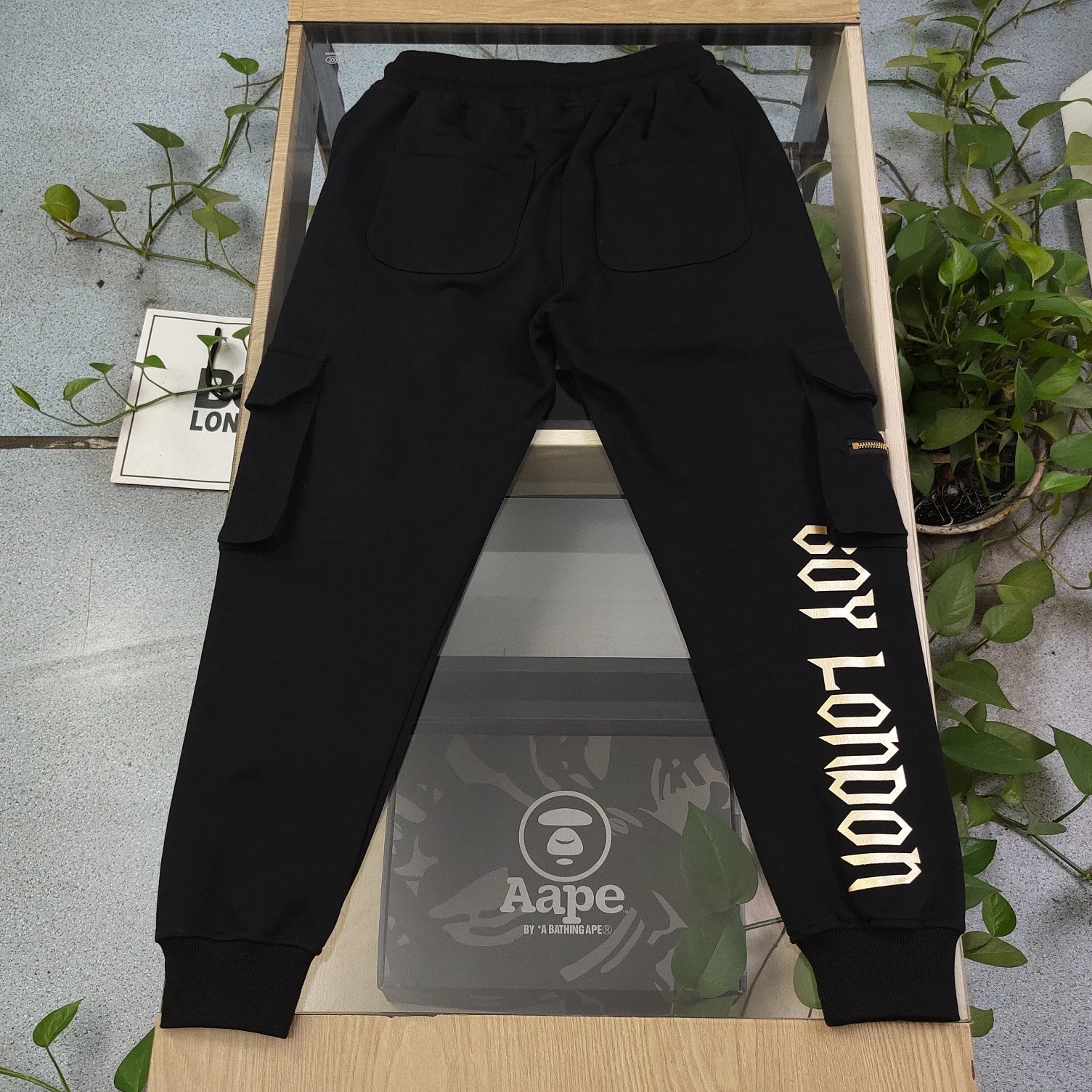 BOY LONDON Black Cargo Jogger Pants Unisex