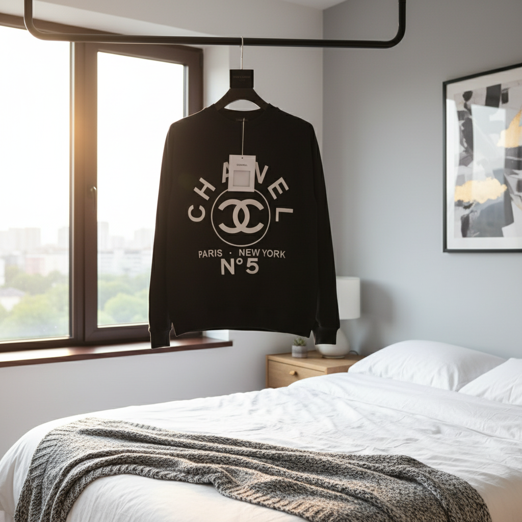CHANEL No5 Logo Black Paris New York Hoodie