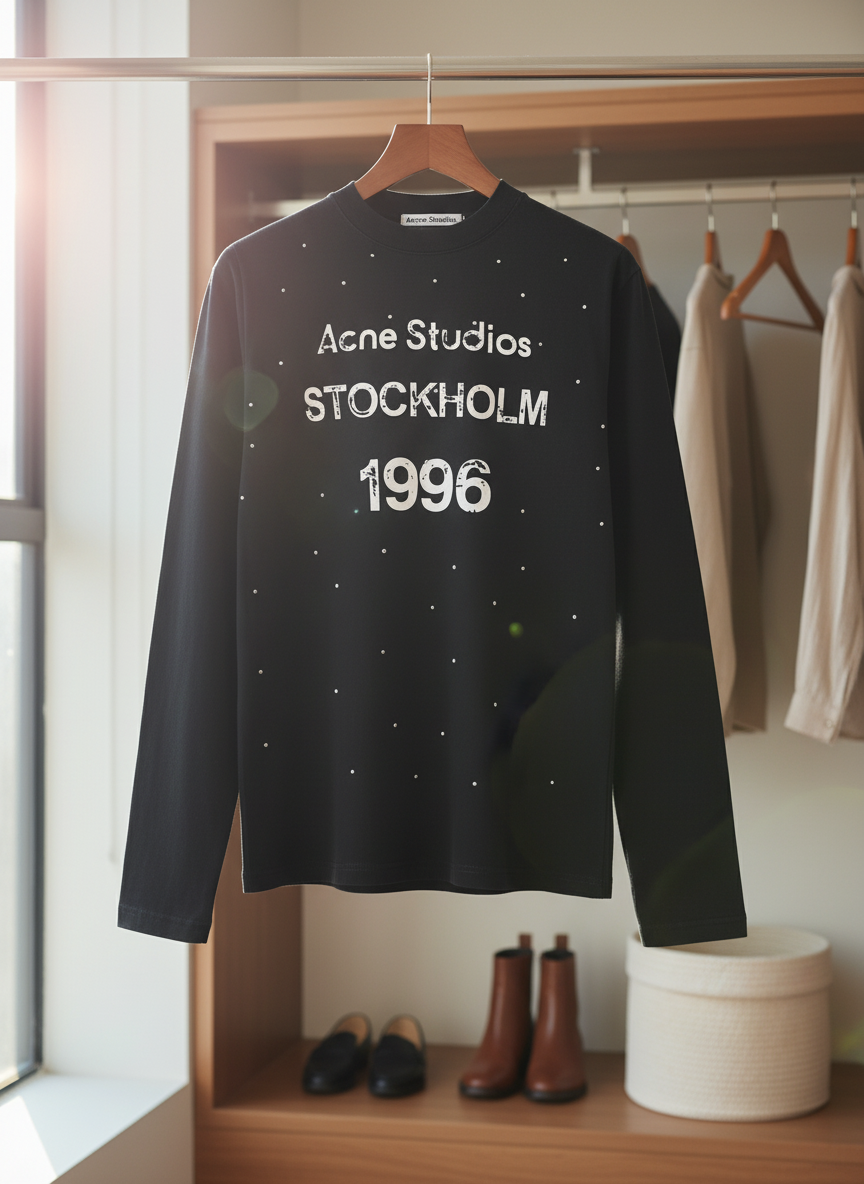Acne Studios Stockholm 1996 Black Cotton Hoodie