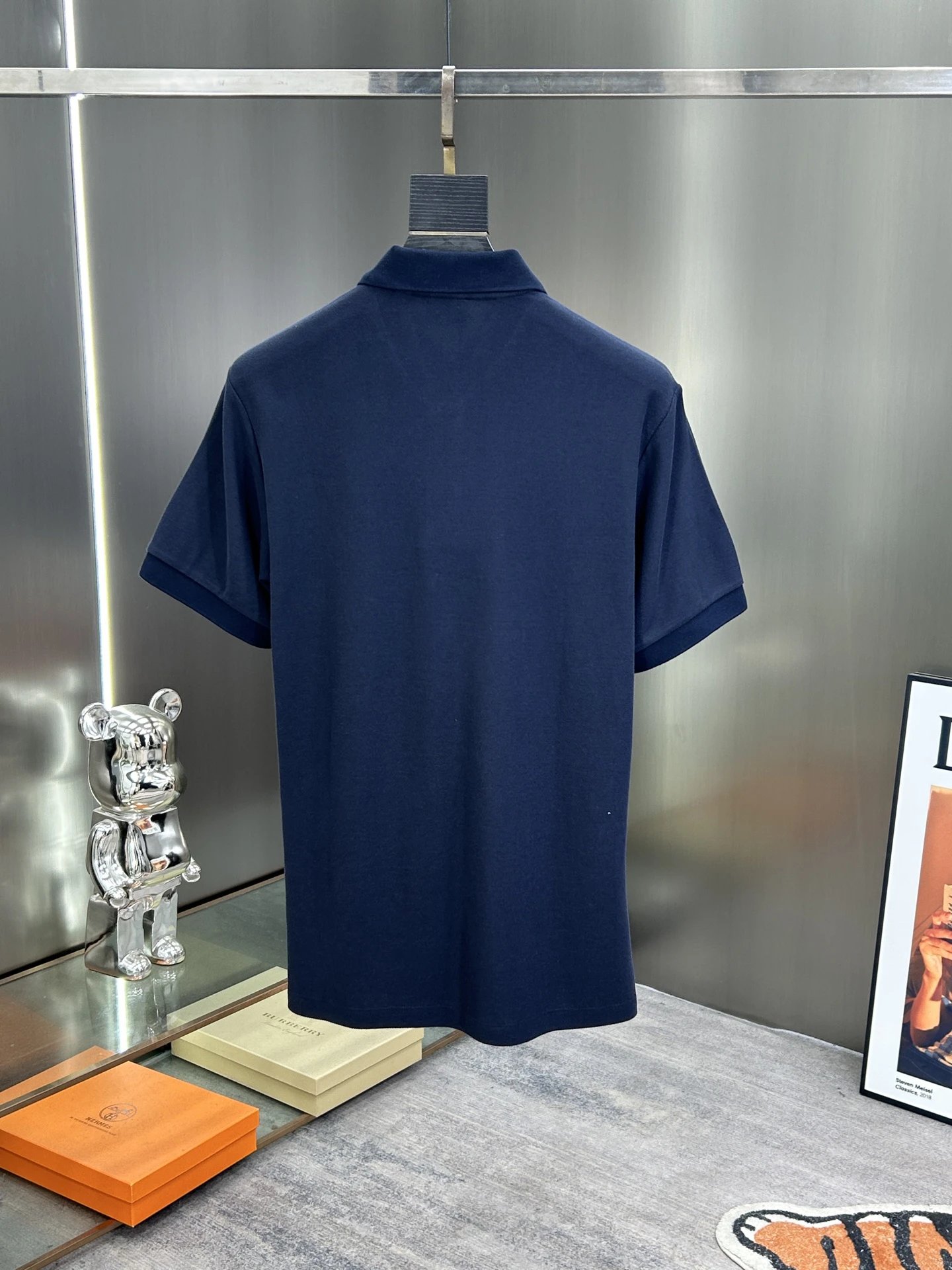Burberry Men Classic Navy Cotton Polo Shirt