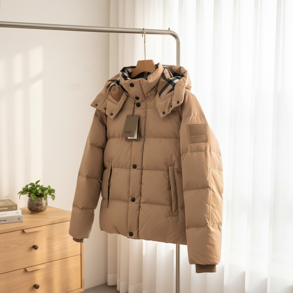 Burberry Men’s Down Jacket Hooded Winter Coat
