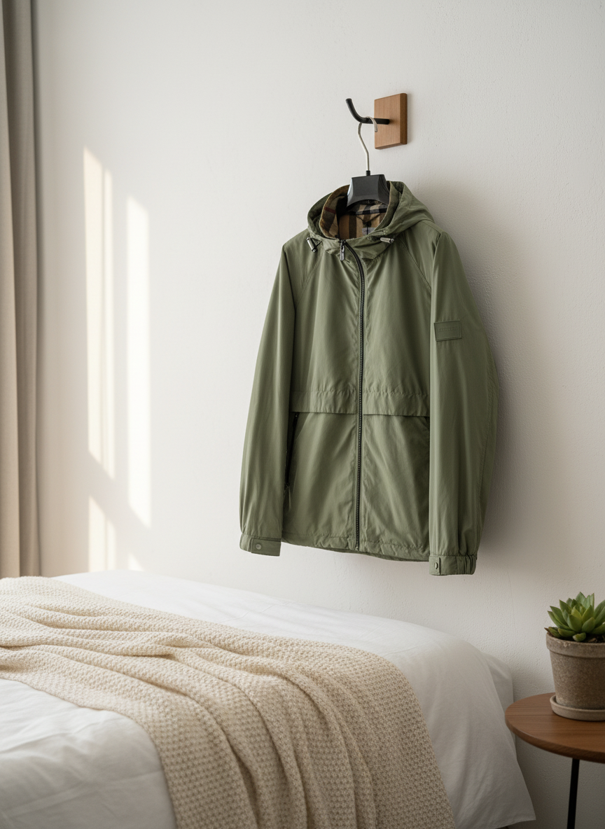Burberry Men Waterproof Hooded Windbreaker Jacket