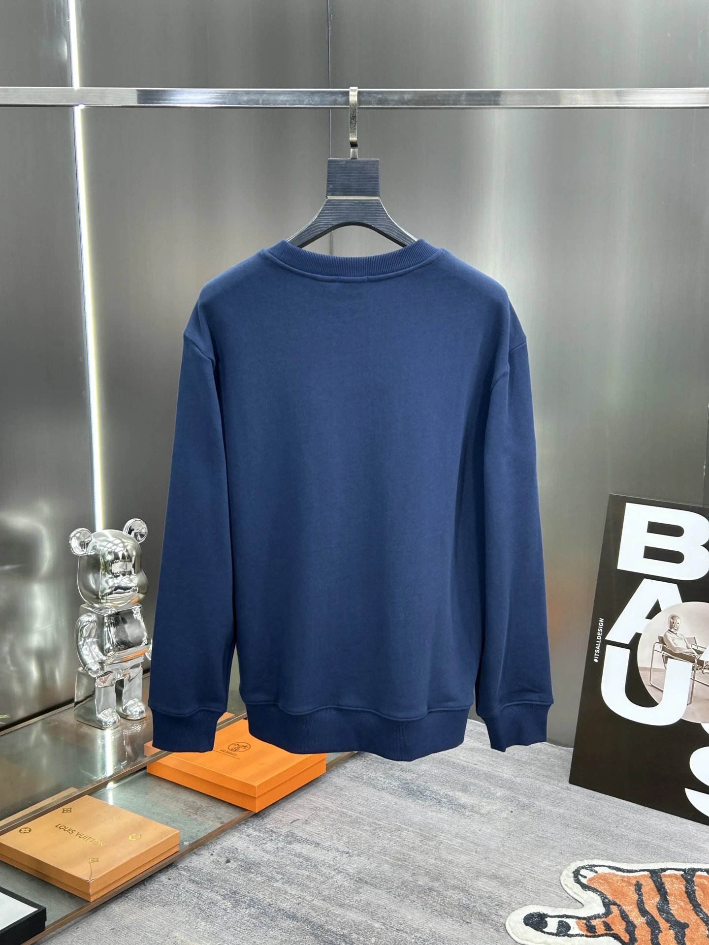 Burberry Navy Blue Cotton Men's Hoodie