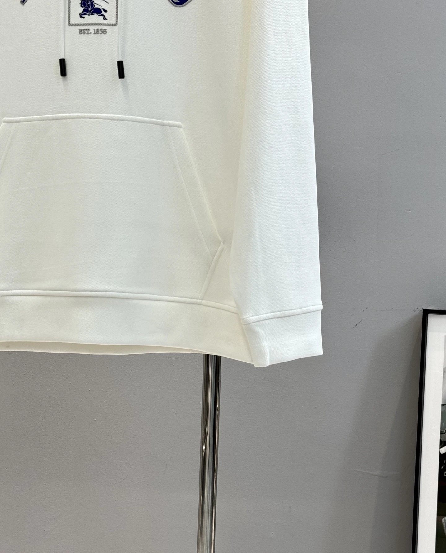 Burberry Men’s White Cotton Logo Hoodie Pullover