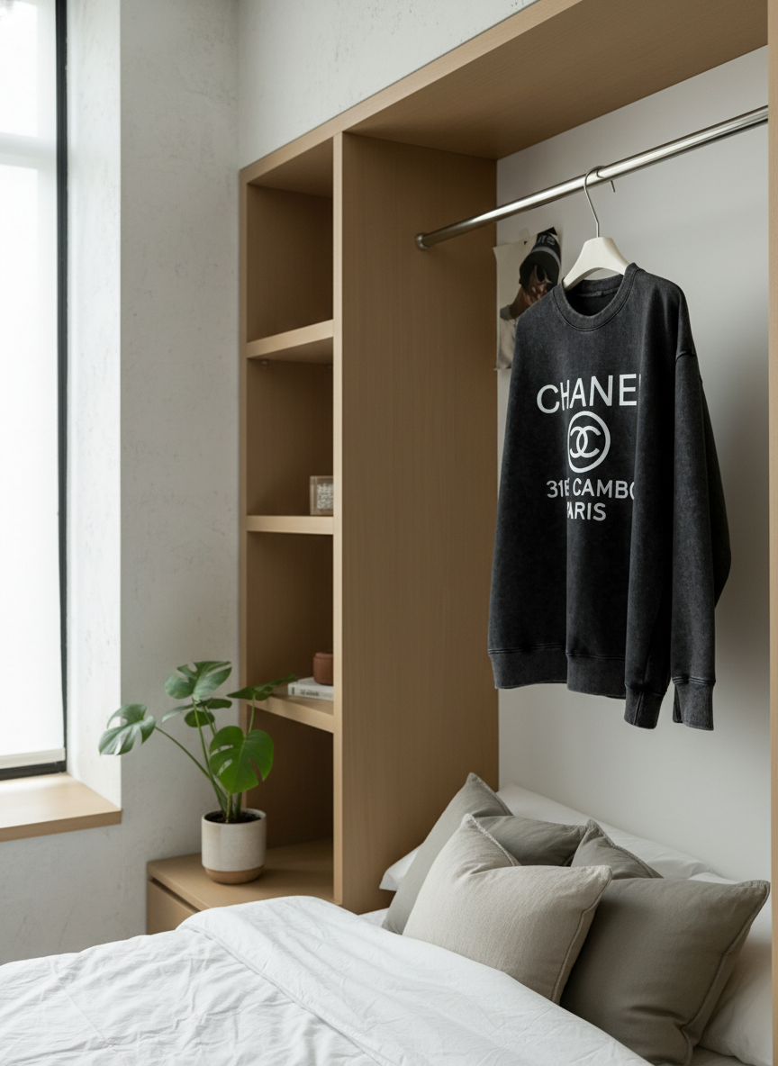 CHANEL 31 Rue Cambon Paris Black Cotton Hoodie