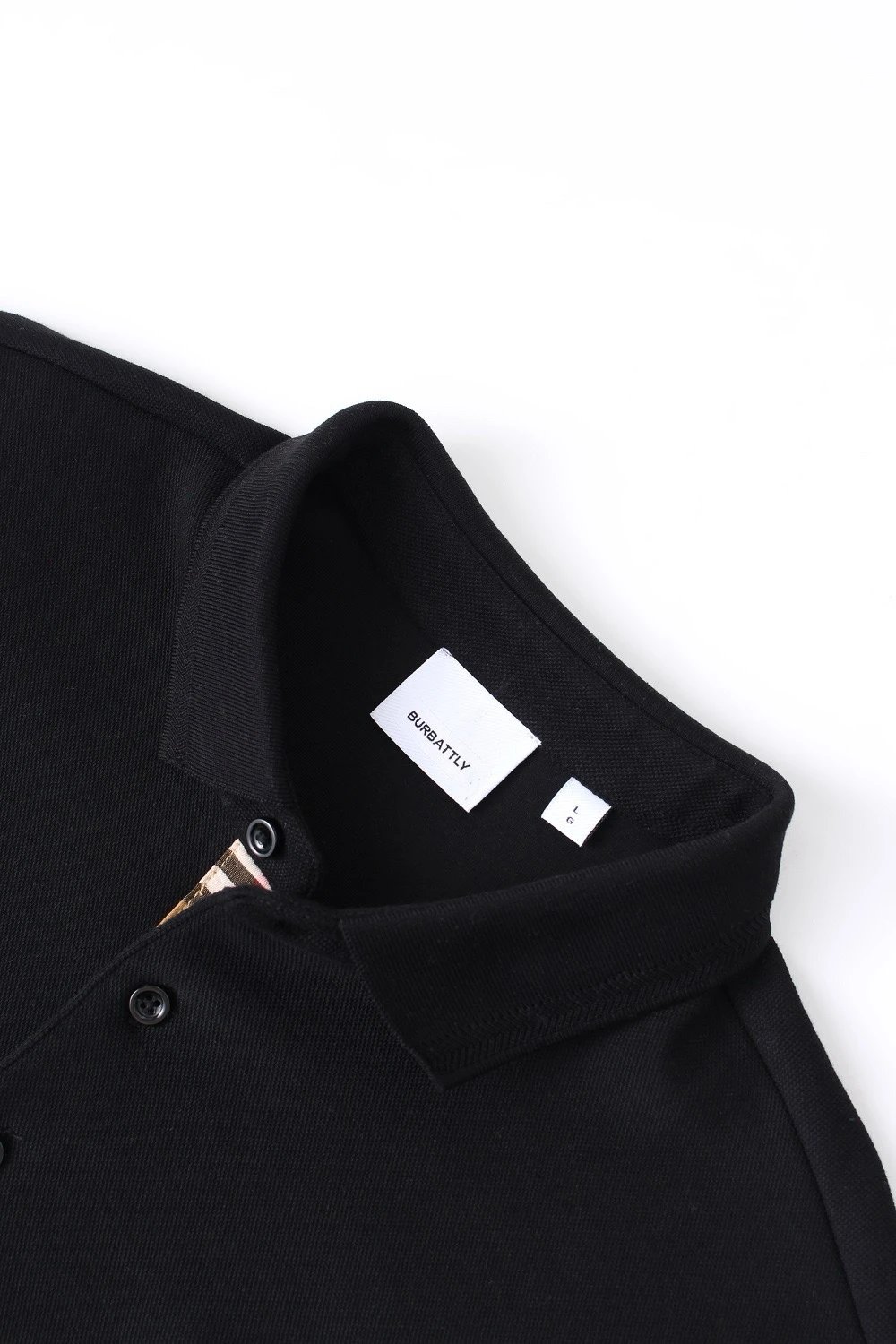 Burberry Men Black Long Sleeve Polo Shirt Cotton