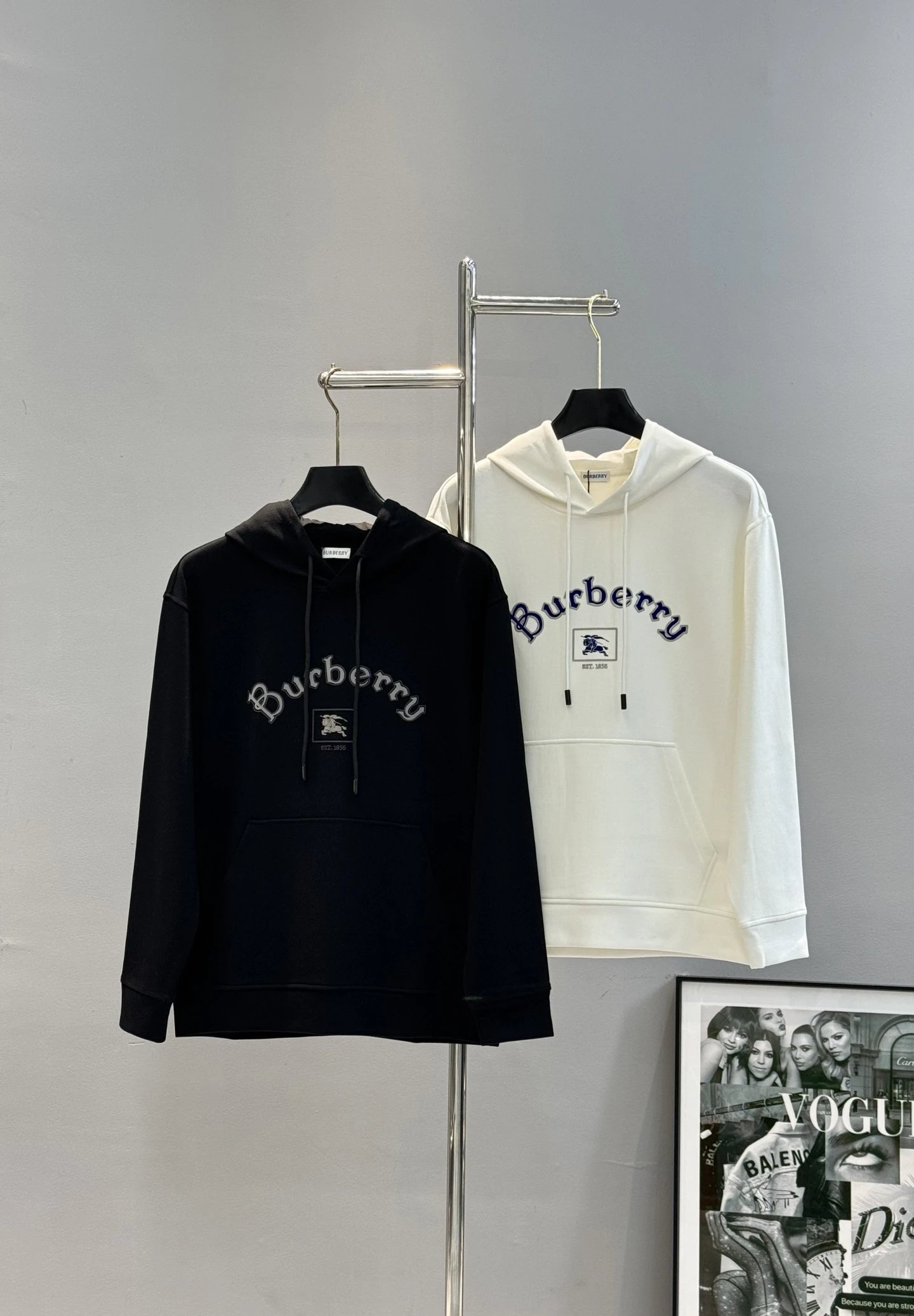 Burberry Men Black Hoodie Premium Cotton Pullover