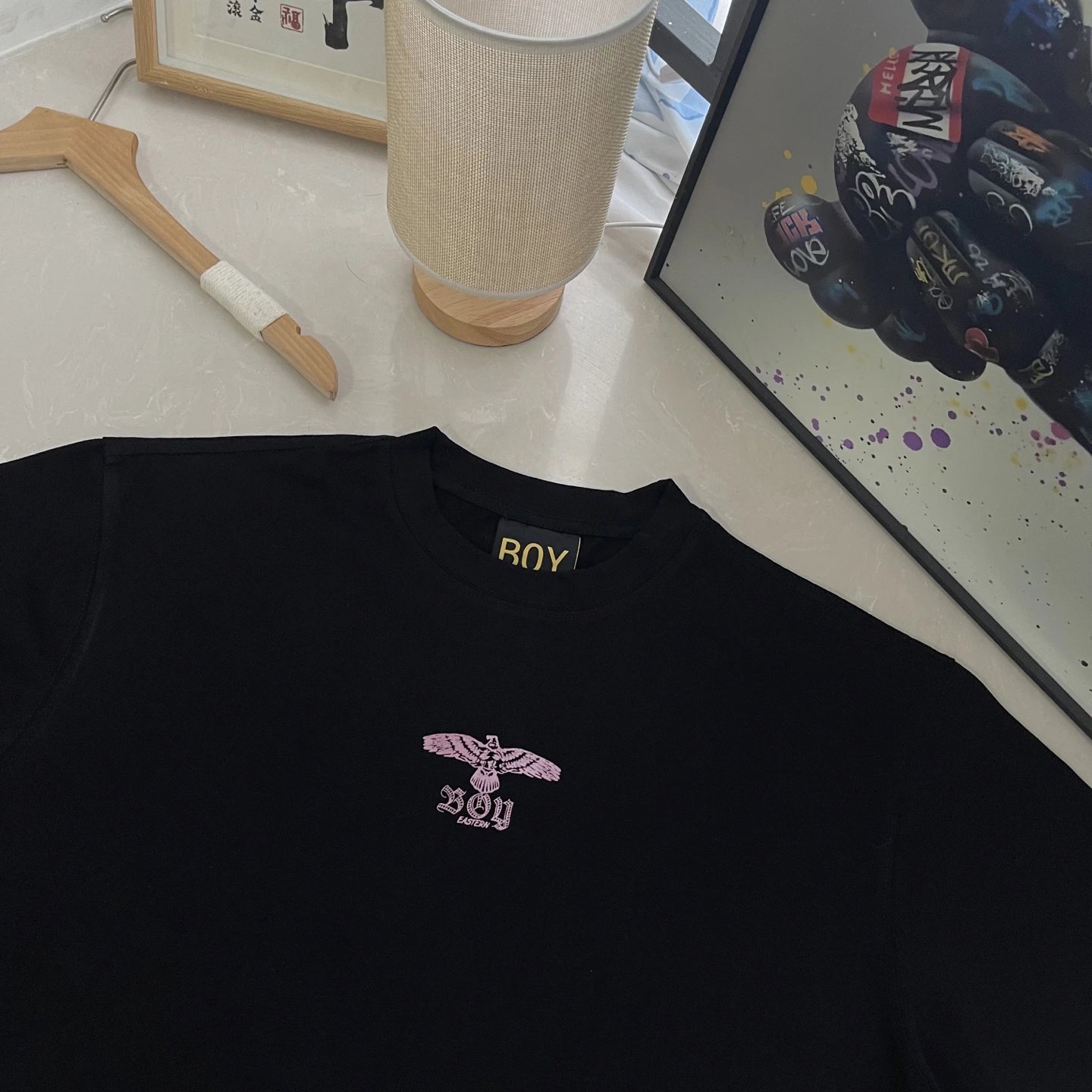 BOY LONDON Black Pink Eagle Logo Unisex T-Shirt