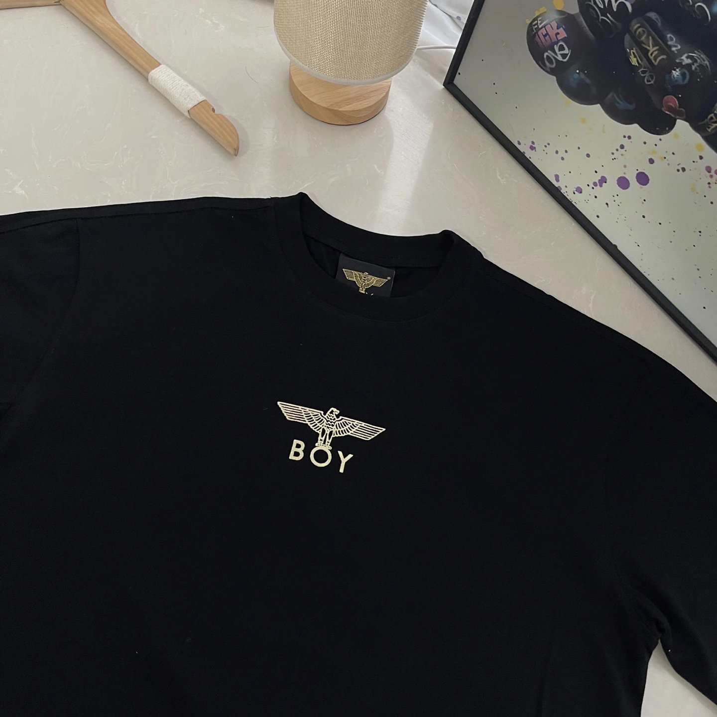 BOY LONDON Black Gold Wing Cotton T-Shirt