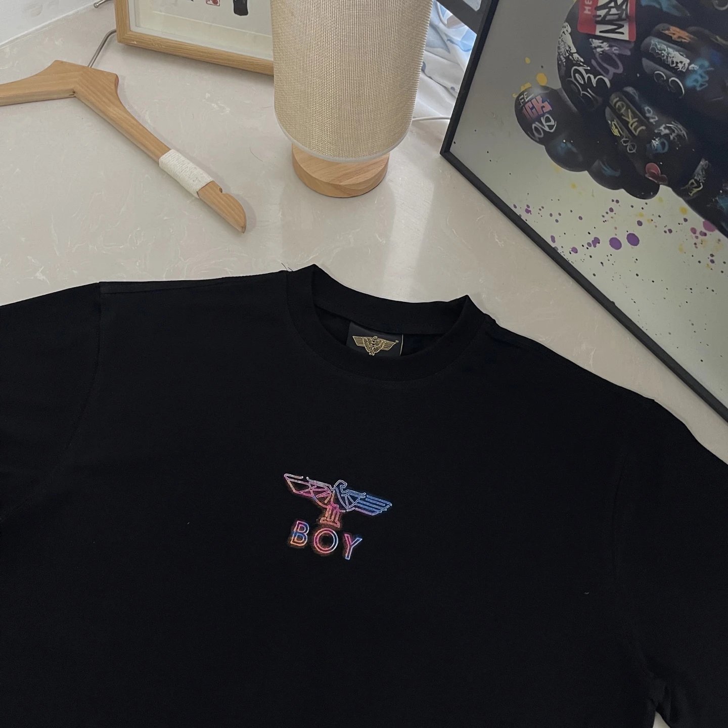 BOY LONDON Black Wing Logo Unisex Cotton T-Shirt