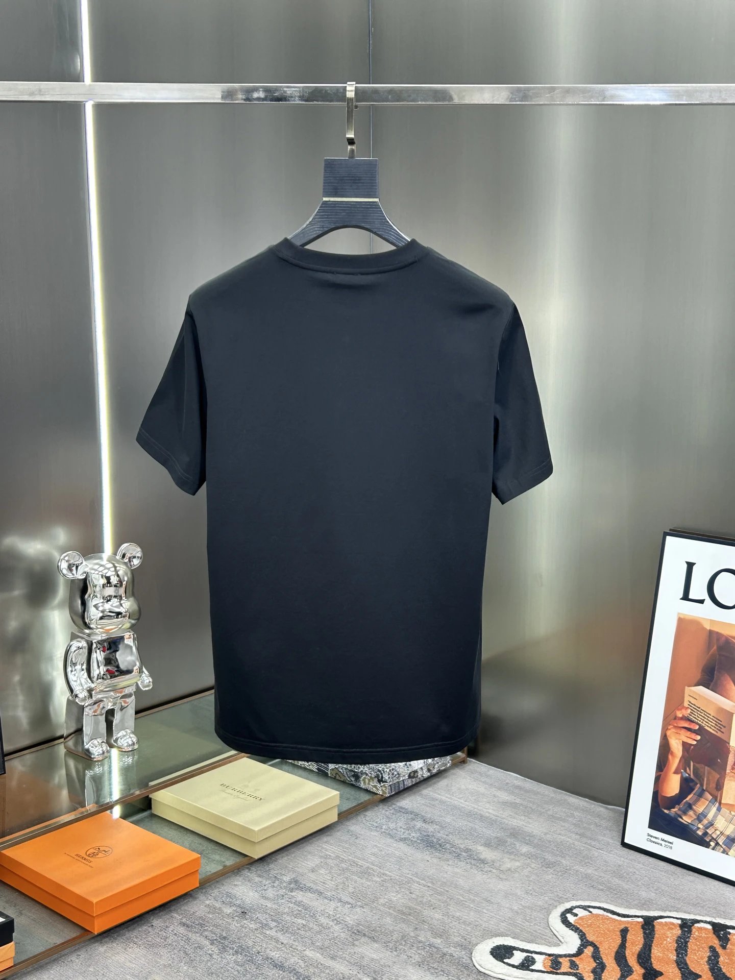 Burberry Black Cotton T-Shirt Knight Logo Men’s Tee