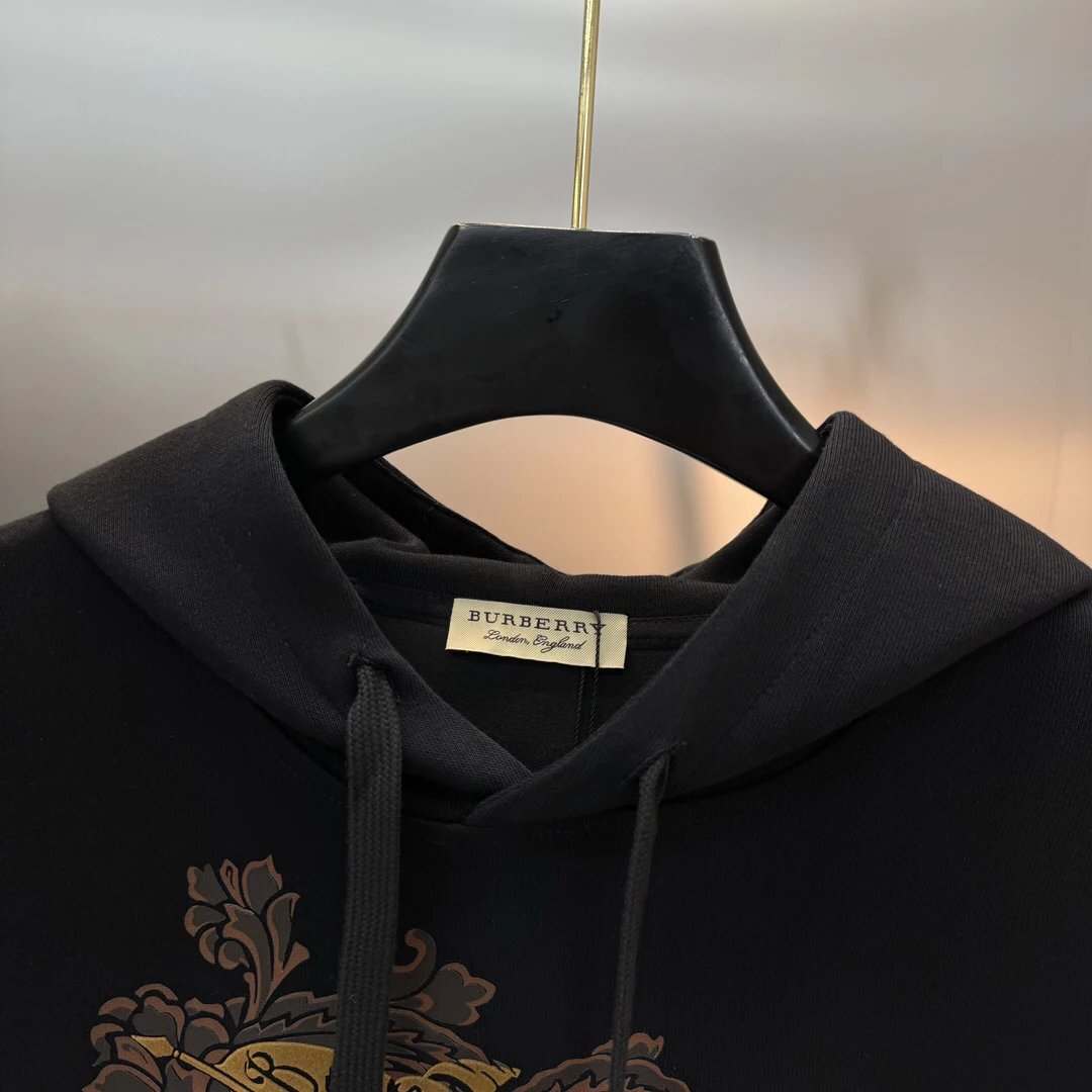 Burberry Black Vintage Logo Cotton Hoodie Men