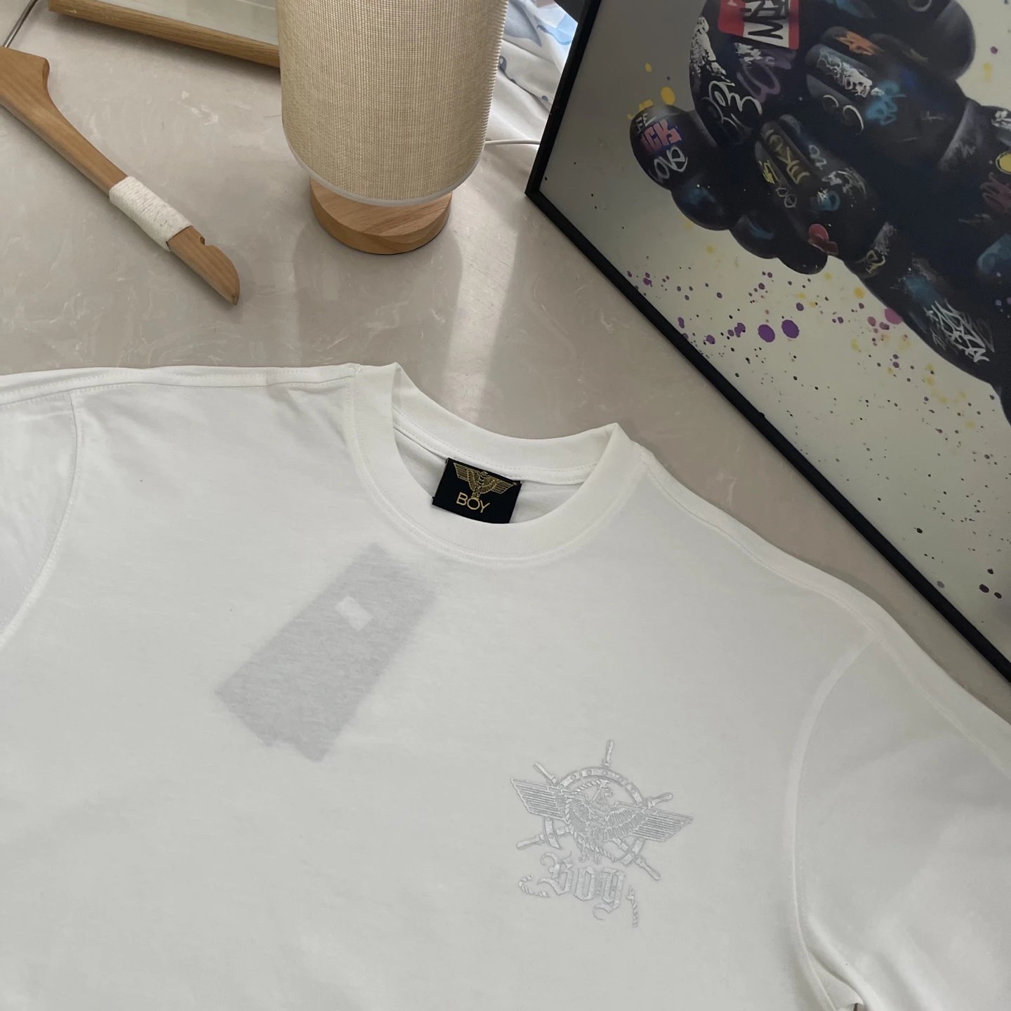 BOY LONDON White Cotton T-Shirt Silver Logo Unisex