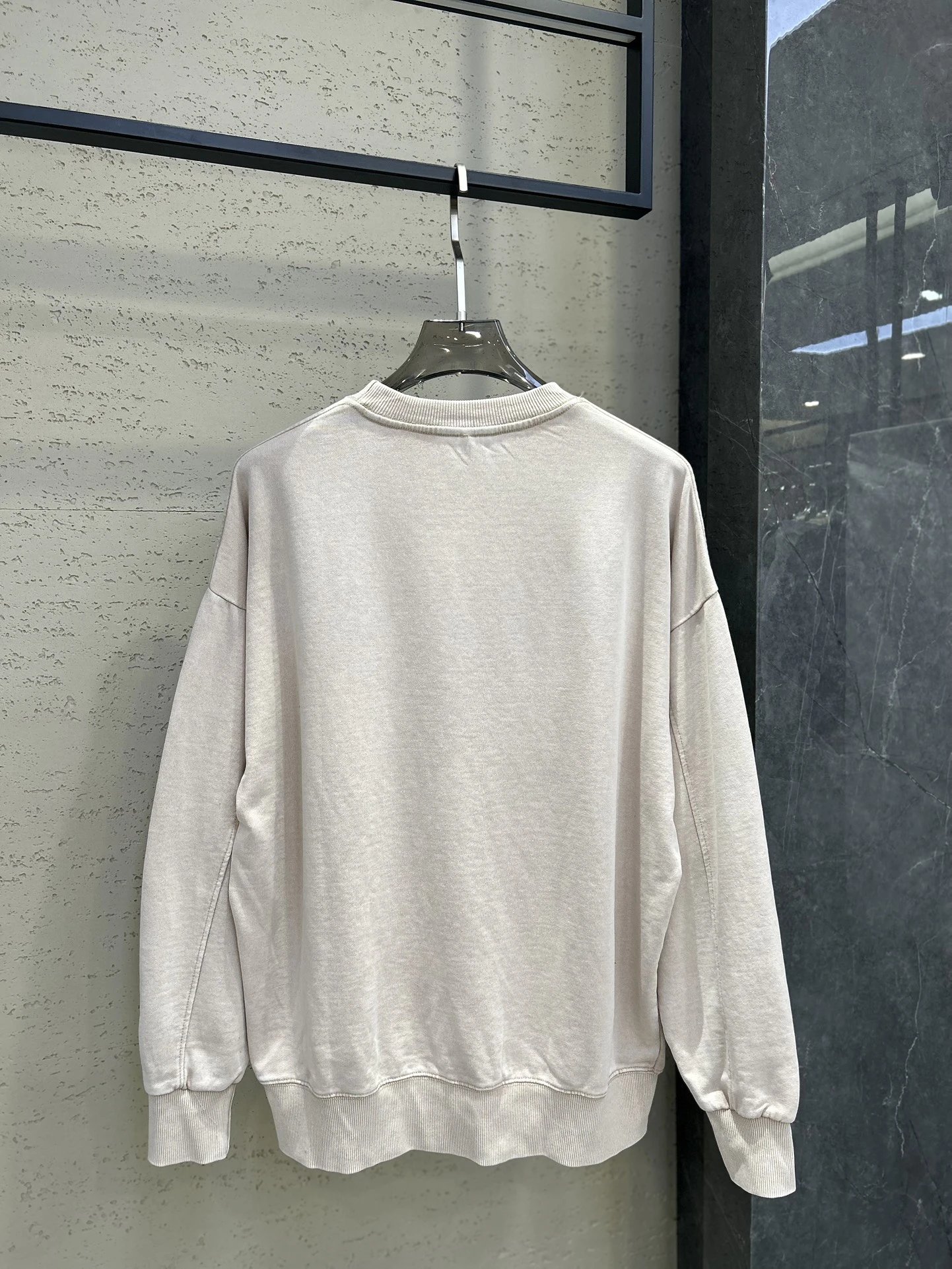 Alexander Wang Beige Minimalist Logo Cotton Hoodie