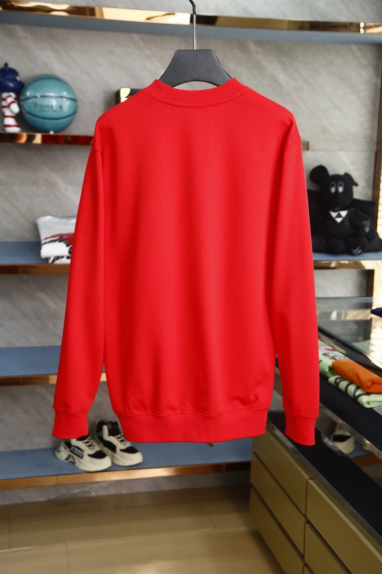Burberry Red Cotton Logo Patch Classic Hoodie