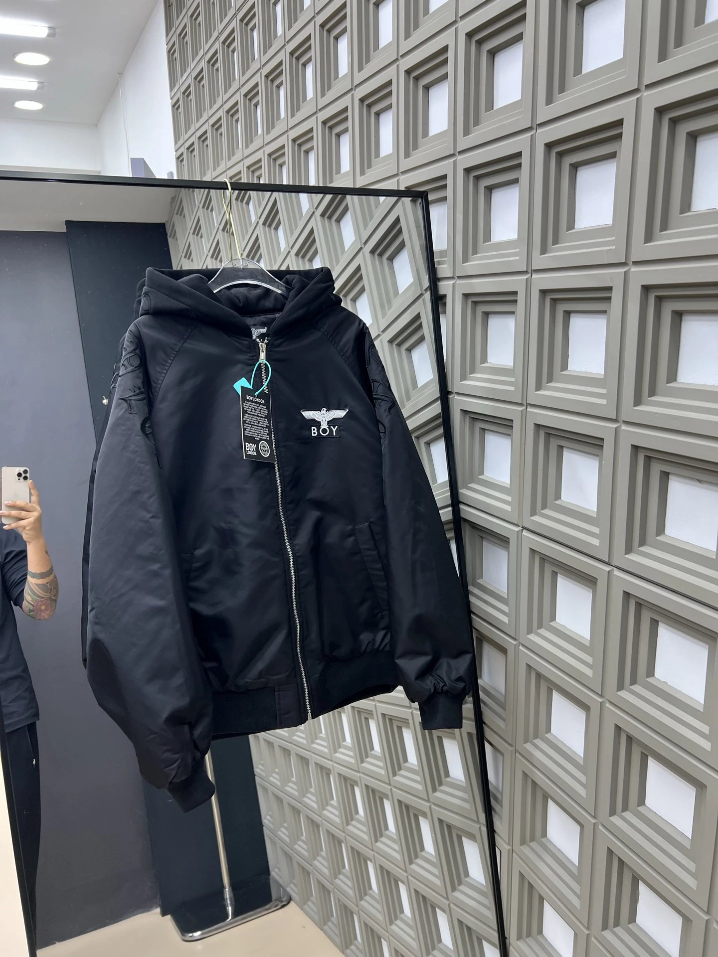 BOY LONDON Black Eagle Logo Unisex Hooded Jacket