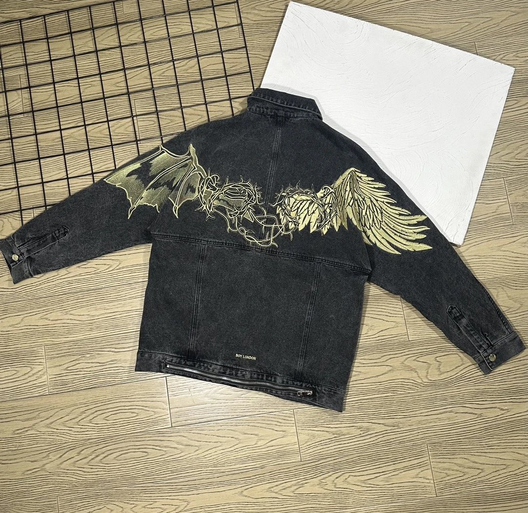 BOY LONDON Black Gold Eagle Denim Jacket