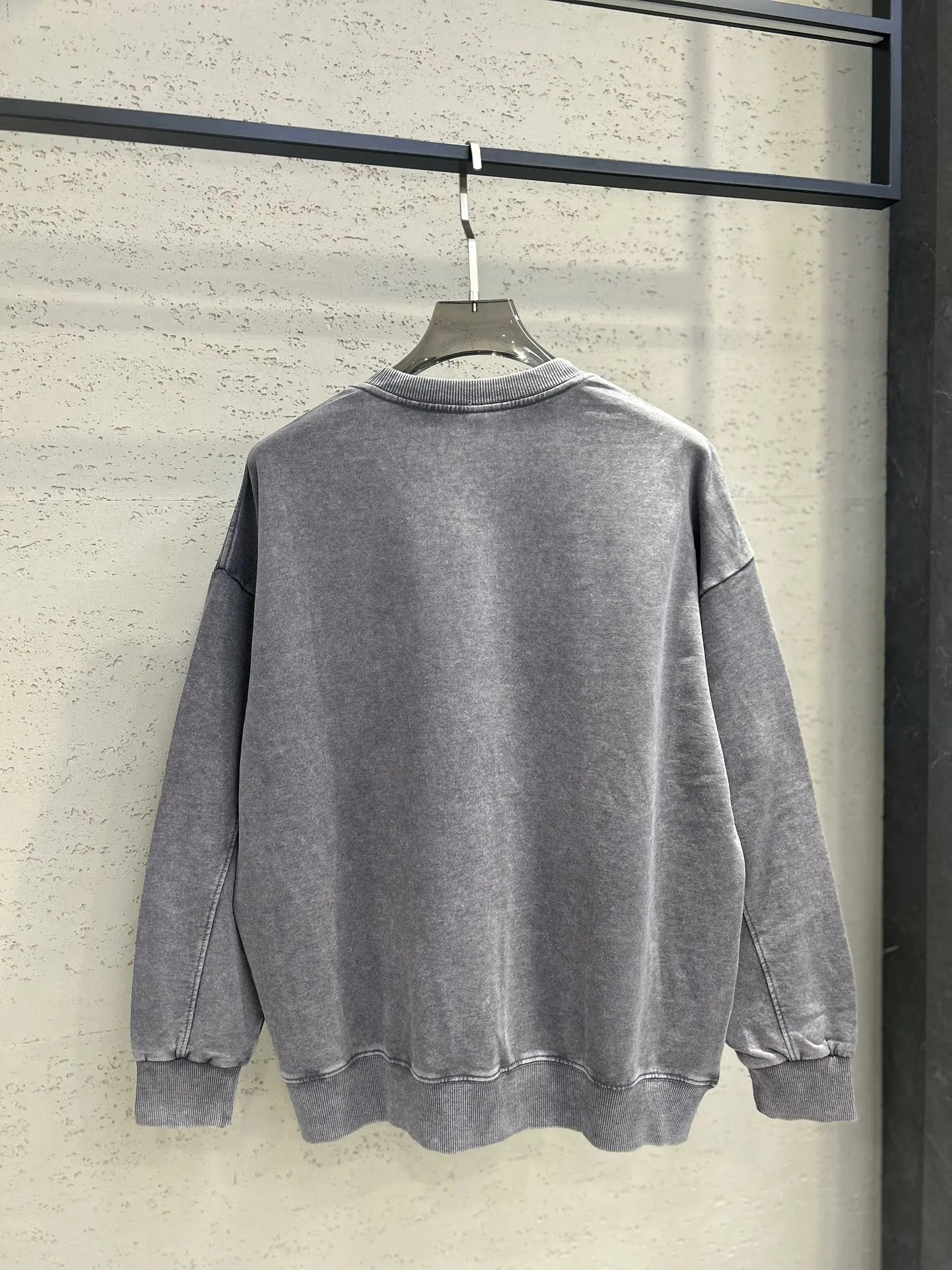 Alexander Wang Unisex Washed Gray Cotton Logo Hoodie