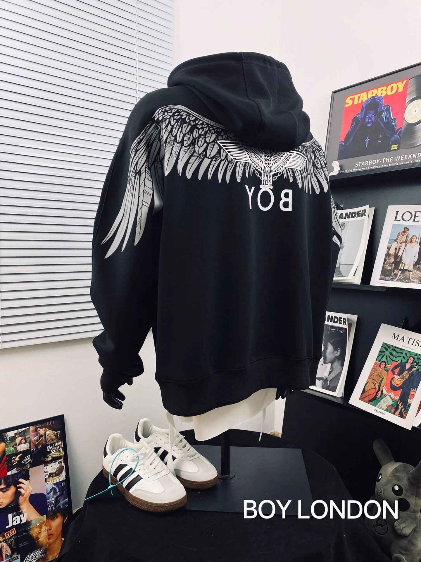 BOY LONDON Black Wing Logo Cotton Hoodie